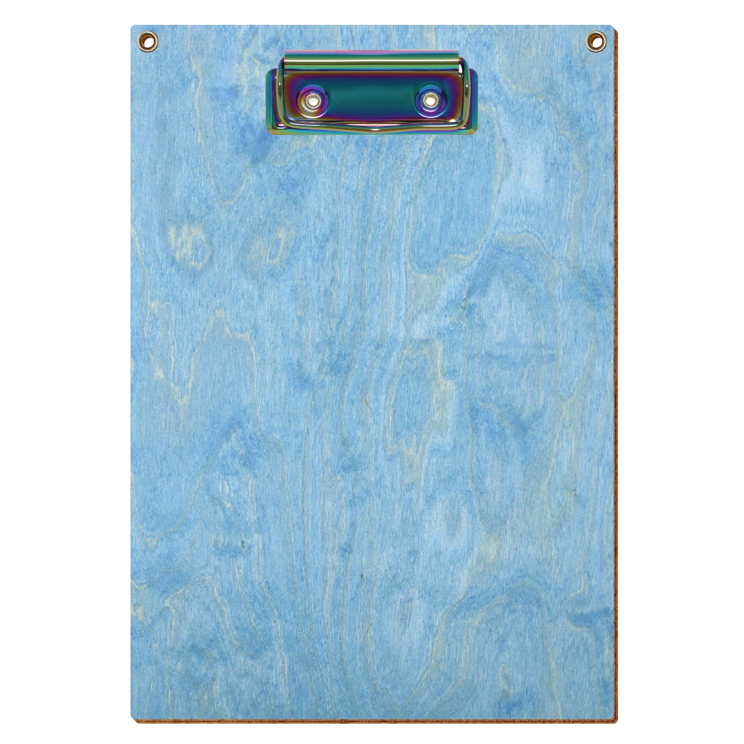 Klemmbrett Standardform Hellblau mit 2 Ösen A5 hochkant Bügelklemme Regenbogen