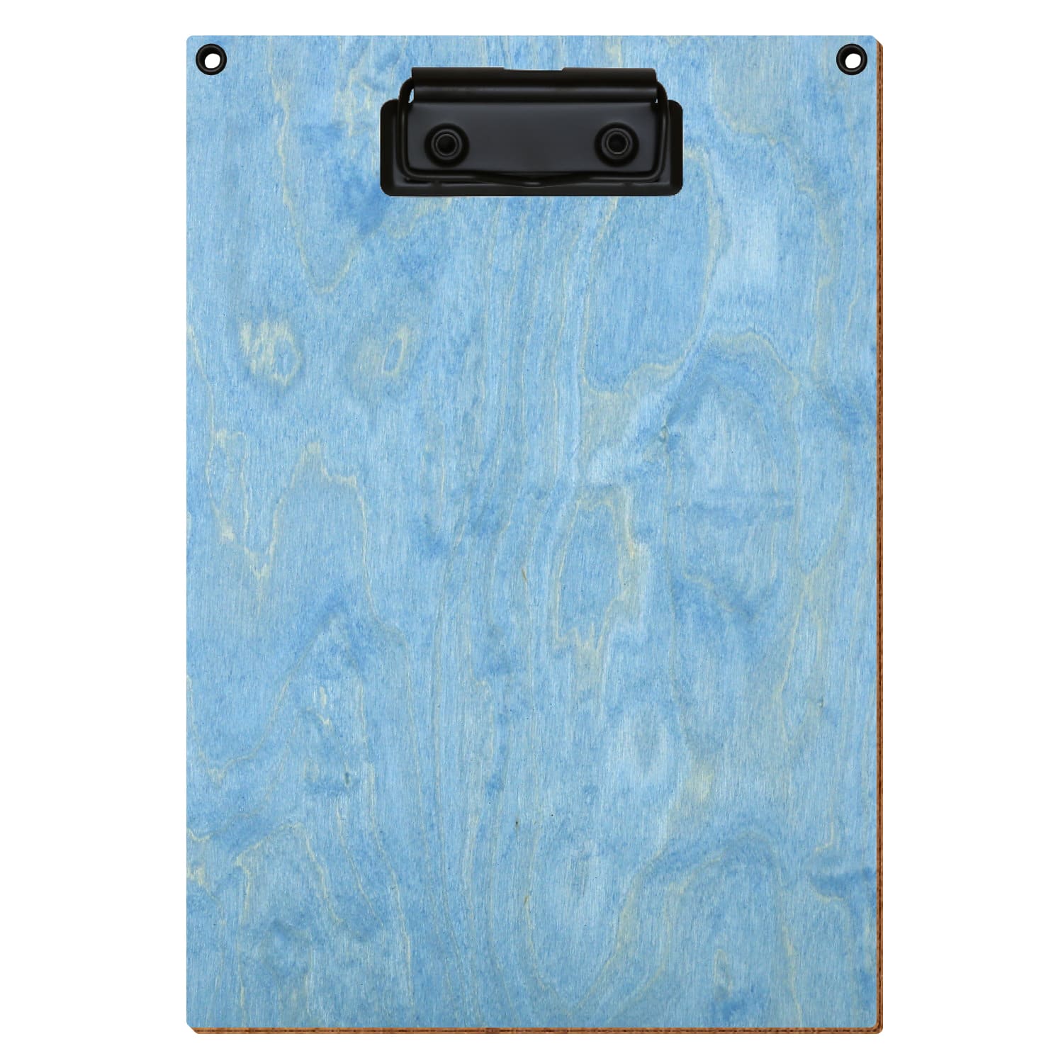 Klemmbrett Standardform Hellblau mit 2 Ösen A5 hochkant Bügelklemme schwarz