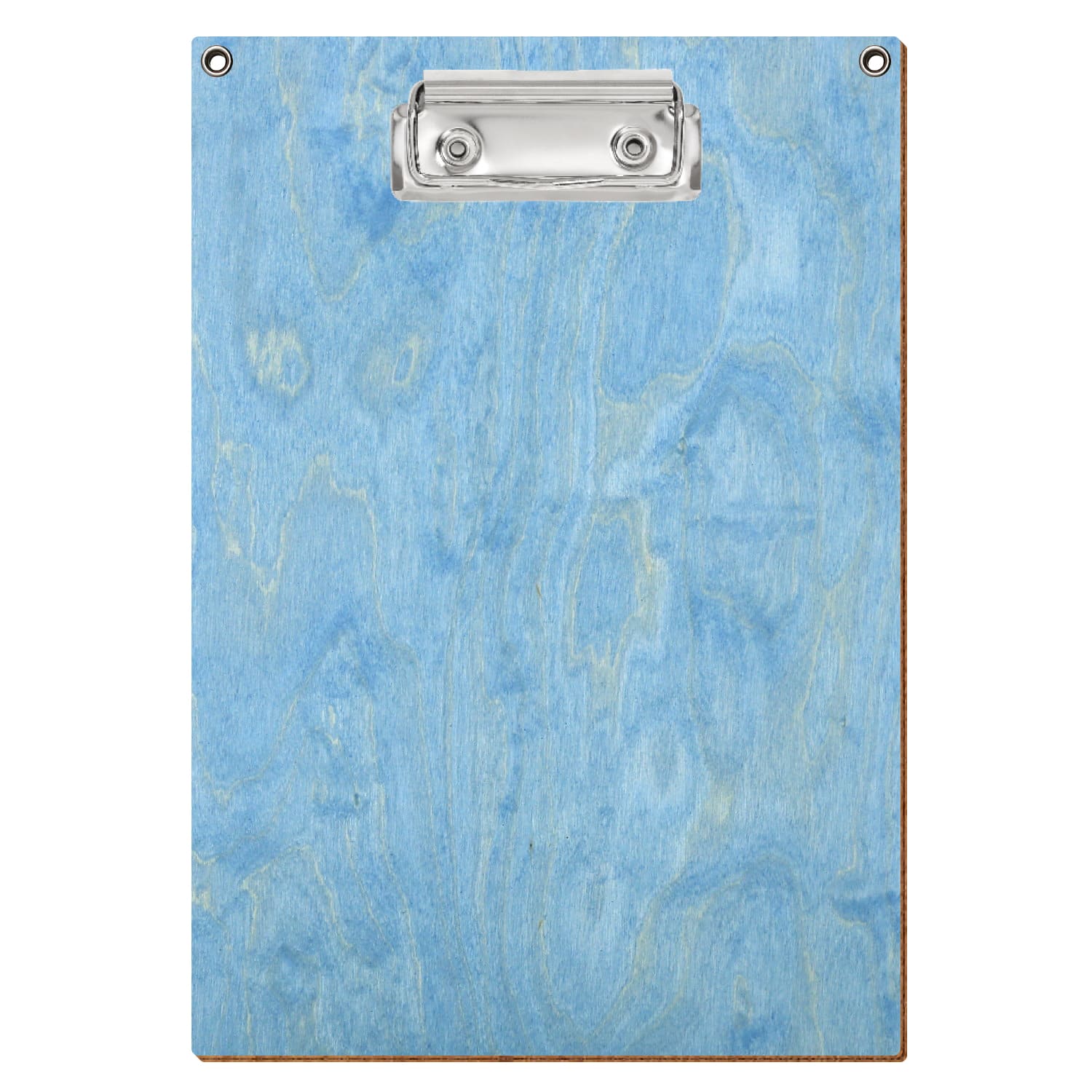 Klemmbrett Standardform Hellblau mit 2 Ösen A5 hochkant Bügelklemme silber