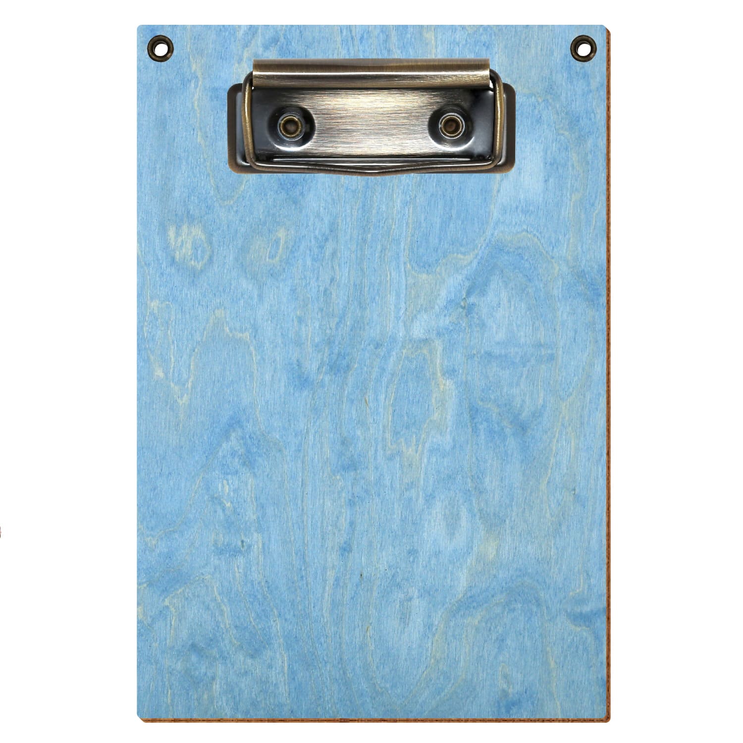 Klemmbrett Standardform Hellblau mit 2 Ösen A6 hochkant Bügelklemme antik