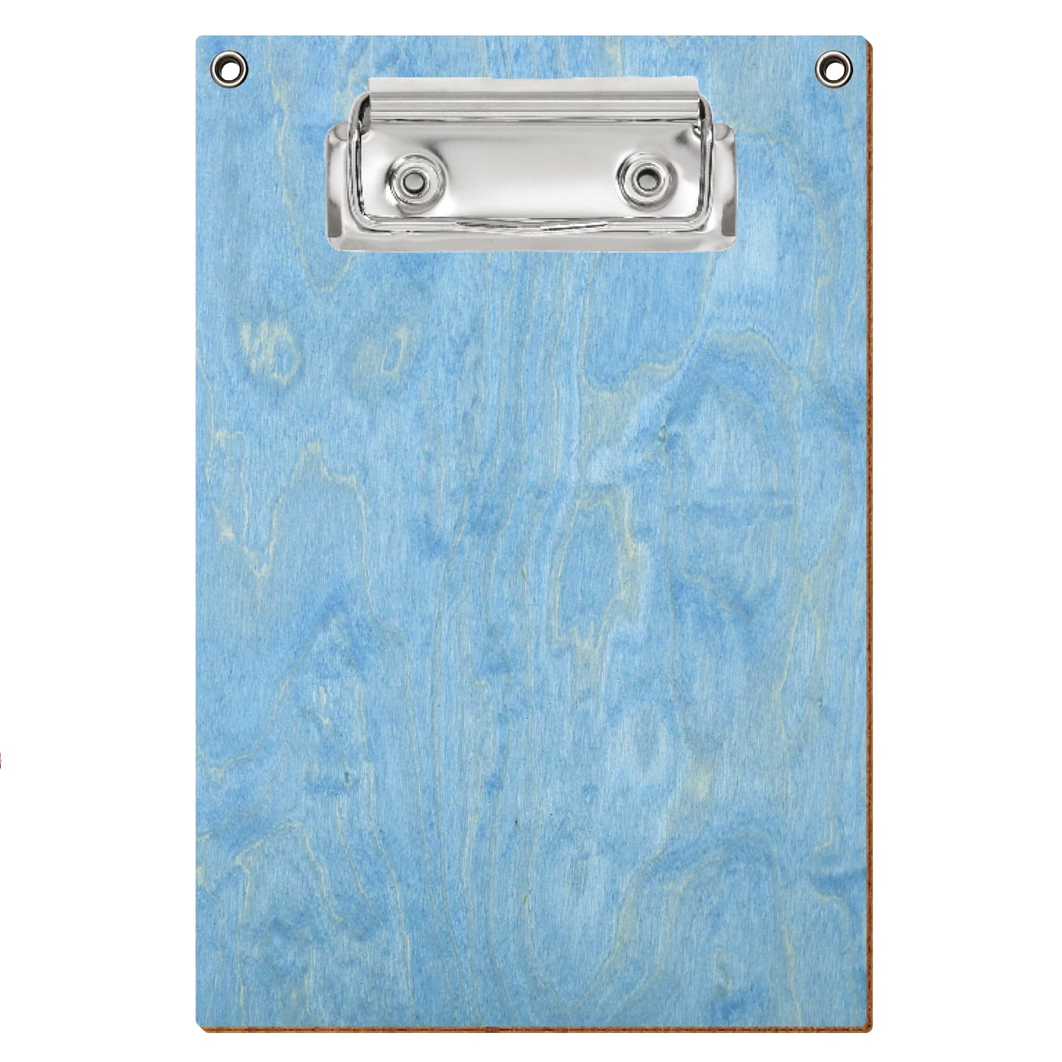 Klemmbrett Standardform Hellblau mit 2 Ösen A6 hochkant Bügelklemme silber