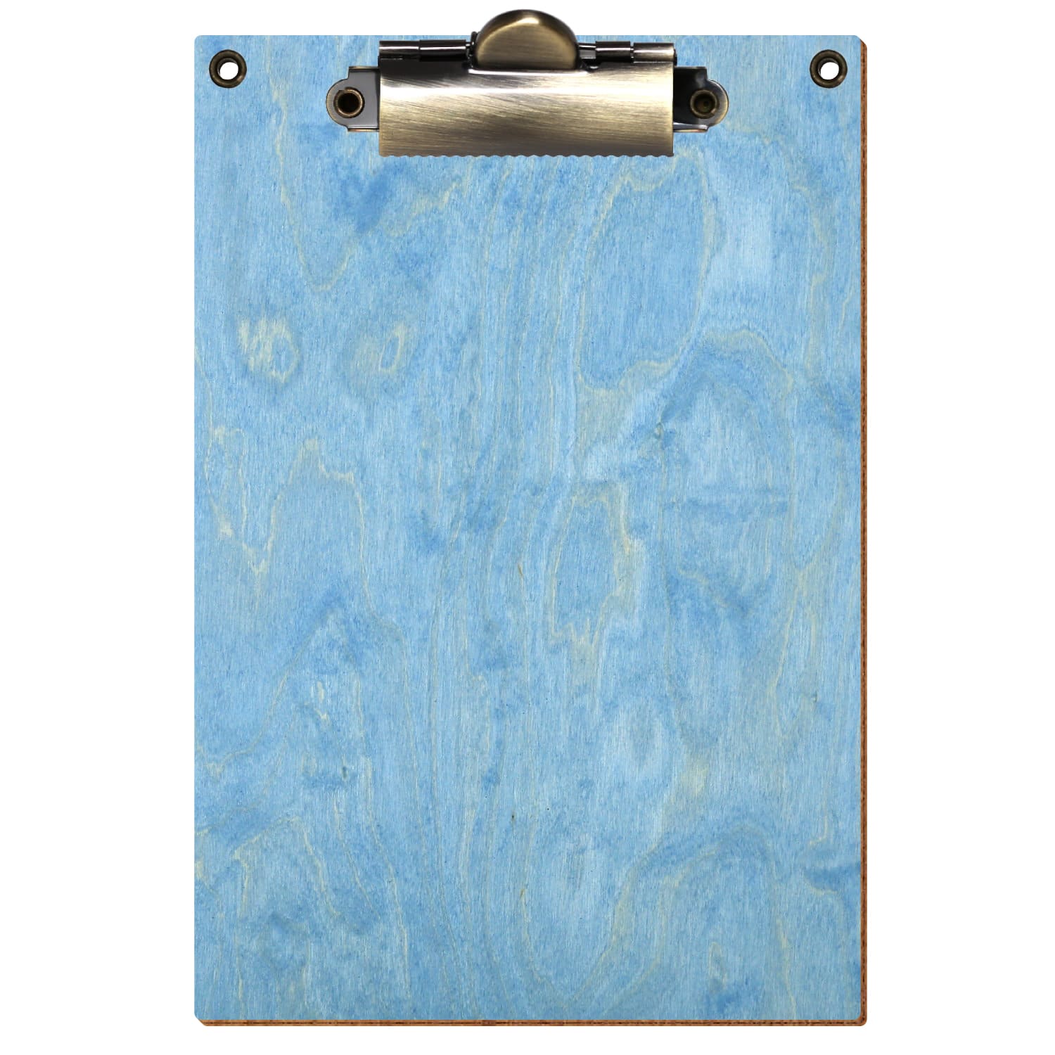 Klemmbrett Standardform Hellblau mit 2 Ösen A6 hochkant Zahnklemme antik