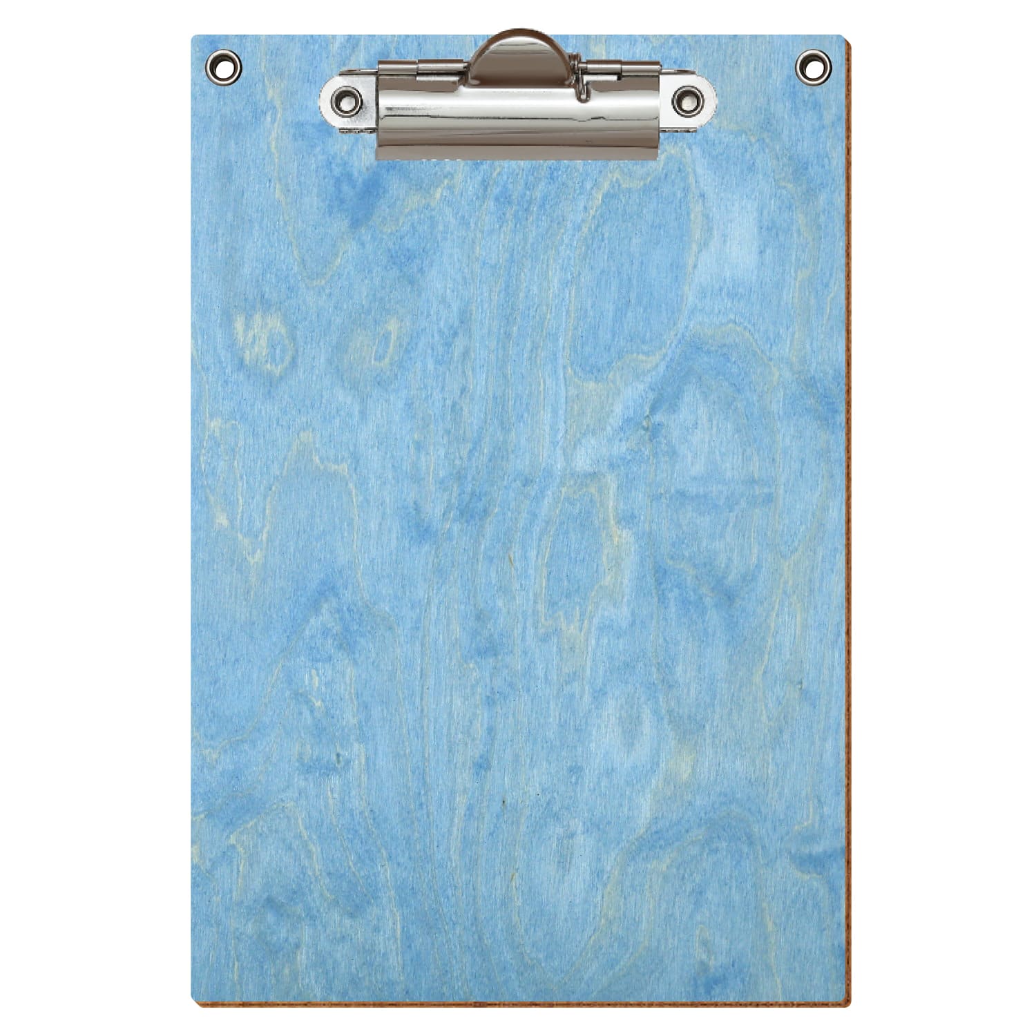 Klemmbrett Standardform Hellblau mit 2 Ösen A6 hochkant Zahnklemme silber