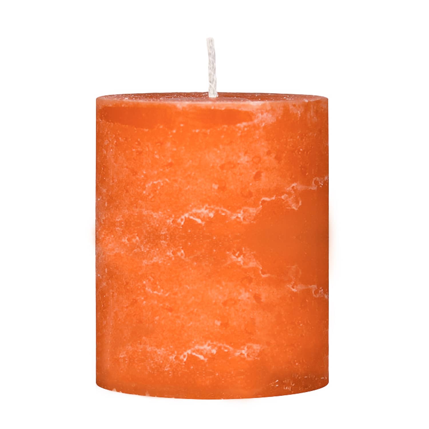 Stumpenkerzen rustikal orange