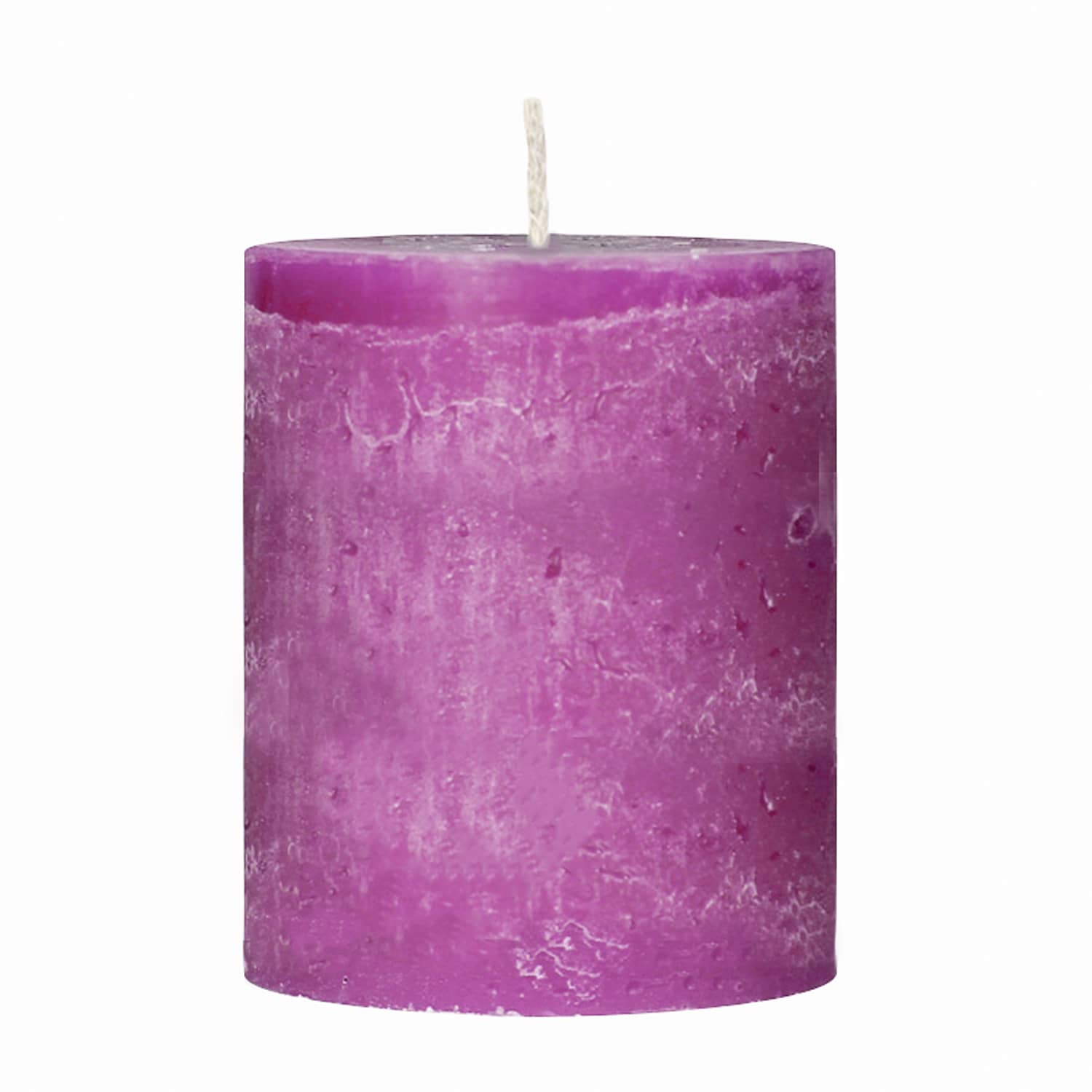 Stumpenkerzen rustikal purple