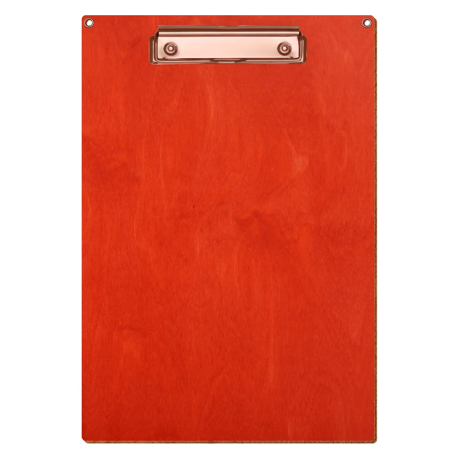 Klemmbrett Standardform Scharlachrot mit 2 Ösen A4 hochkant Bügelklemme roségold