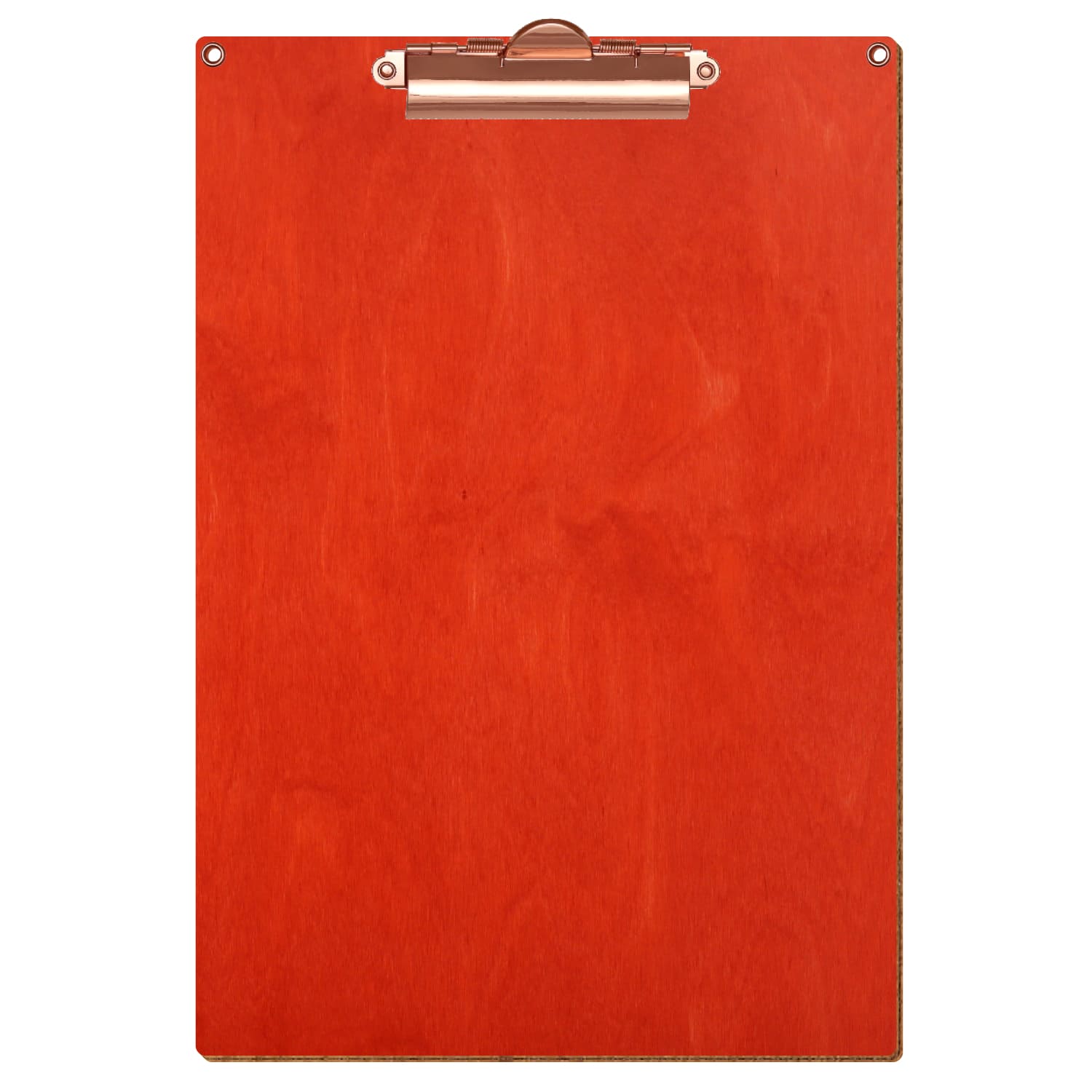 Klemmbrett Standardform Scharlachrot mit 2 Ösen A4 hochkant Zahnklemme roségold