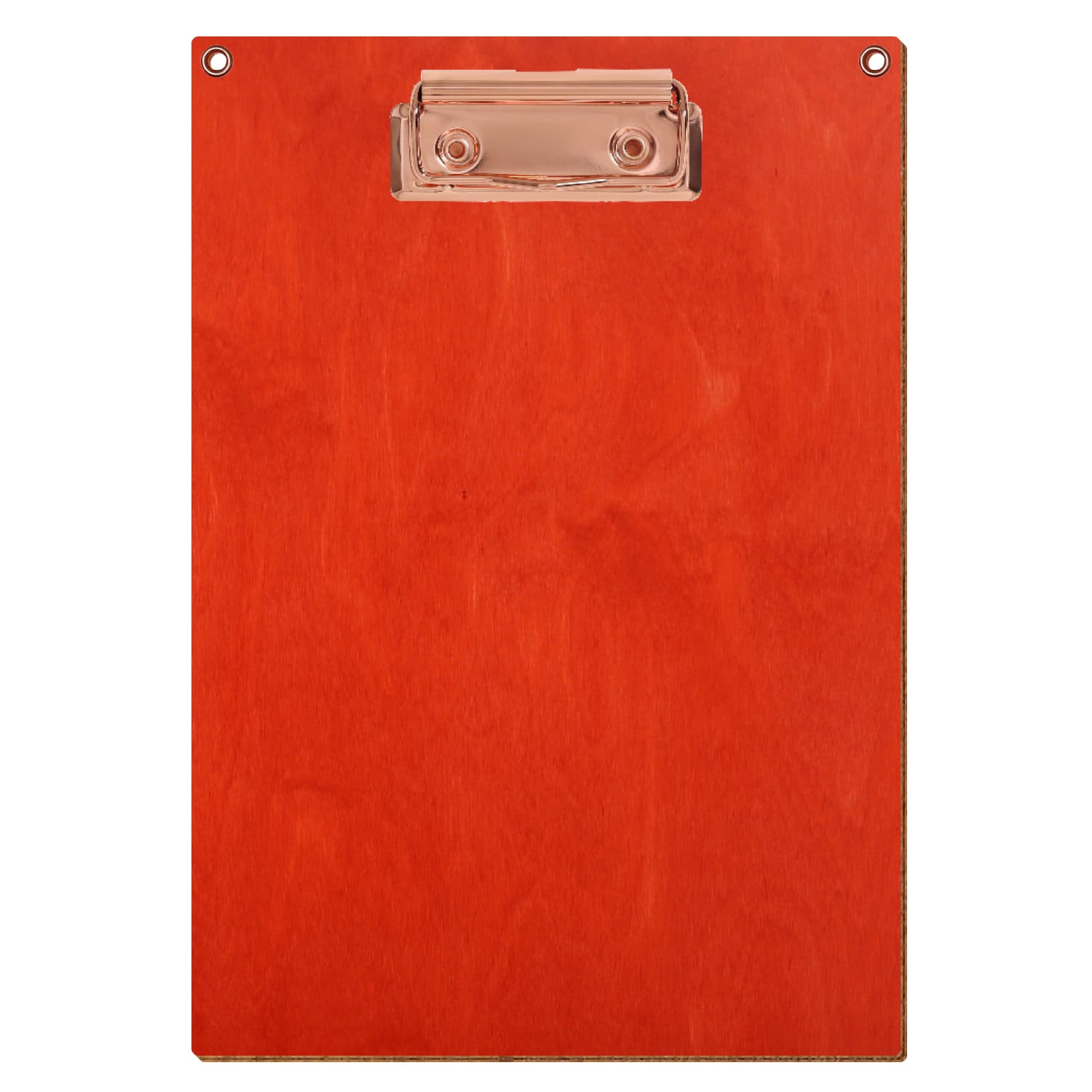 Klemmbrett Standardform Scharlachrot mit 2 Ösen A5 hochkant Bügelklemme roségold
