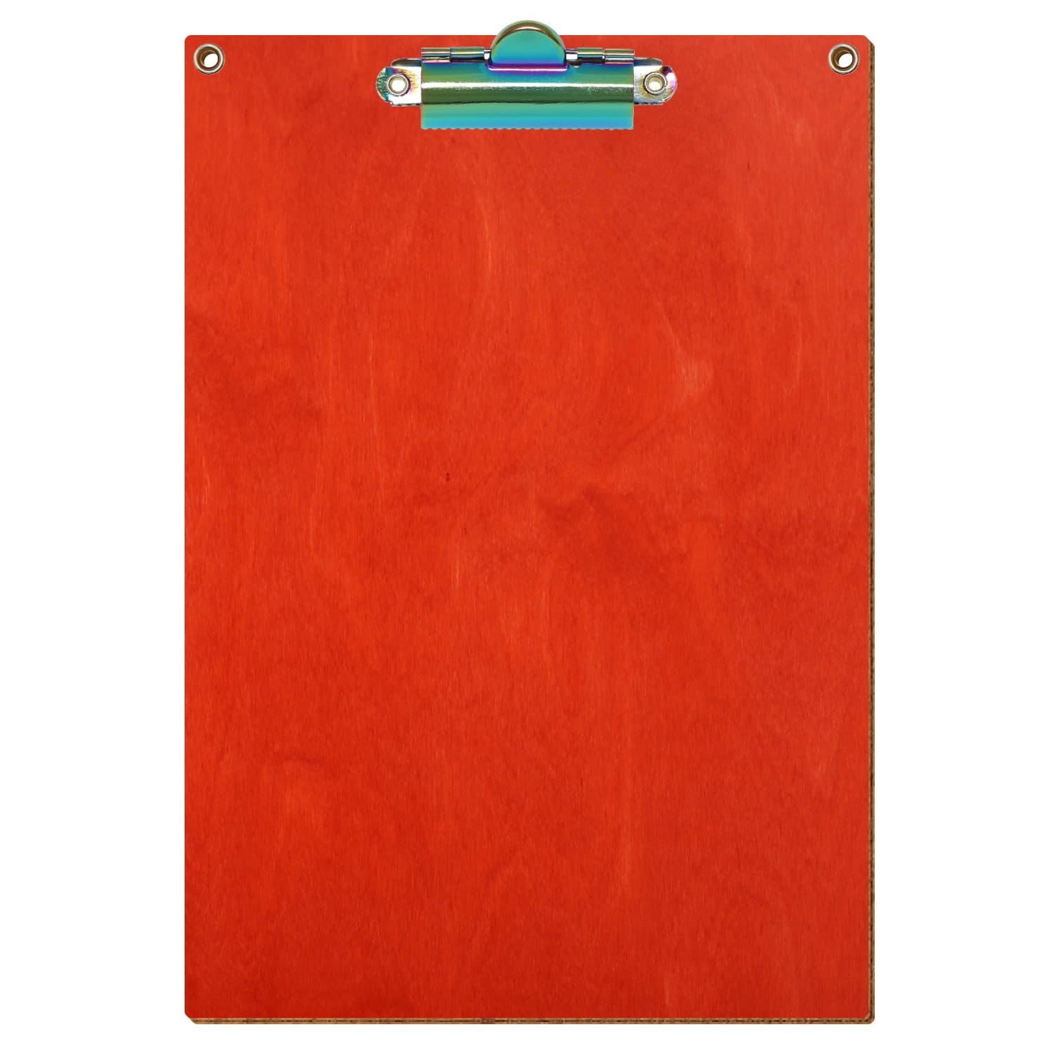 Klemmbrett Standardform Scharlachrot mit 2 Ösen A5 hochkant Zahnklemme Regenbogen
