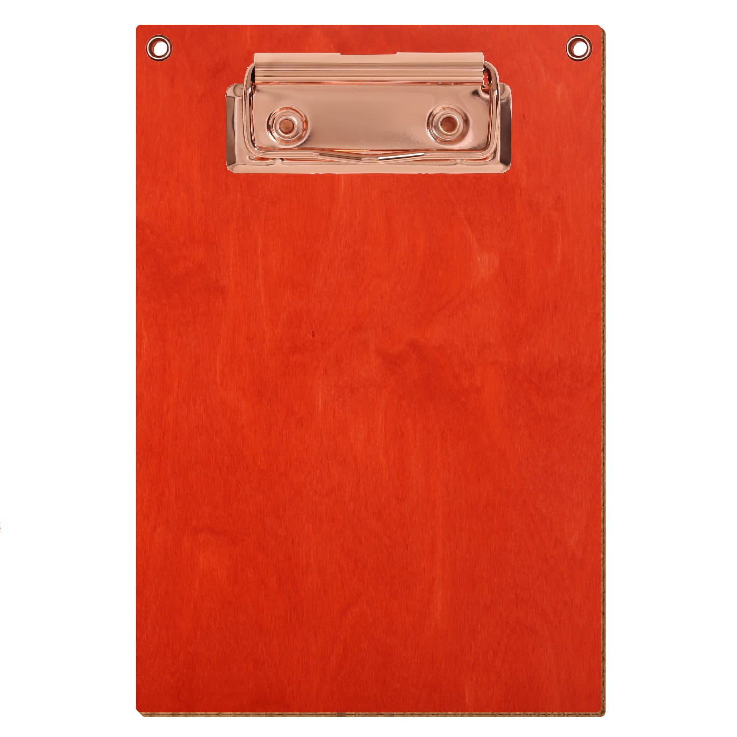 Klemmbrett Standardform Scharlachrot mit 2 Ösen A6 hochkant Bügelklemme roségold