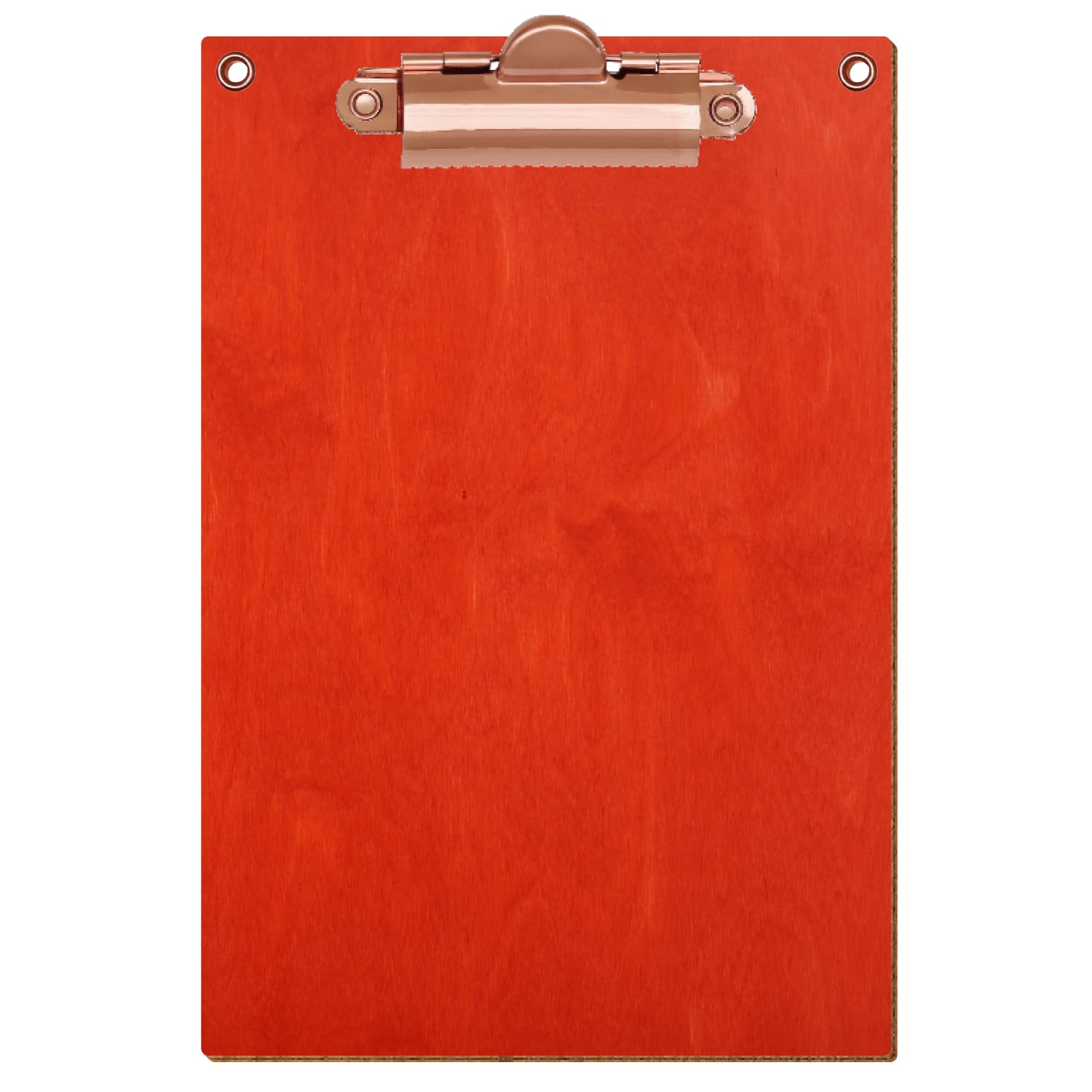 Klemmbrett Standardform Scharlachrot mit 2 Ösen A6 hochkant Zahnklemme roségold