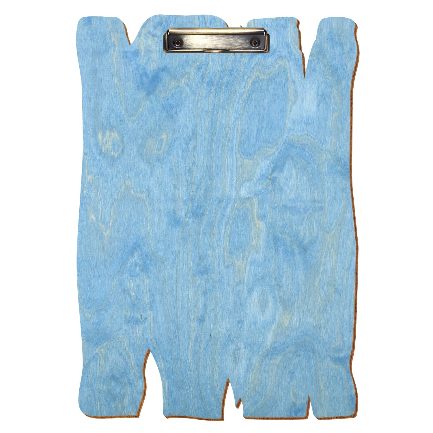 Klemmbrett Holzbrettform Hellblau A3 hochkant Bügelklemme antik