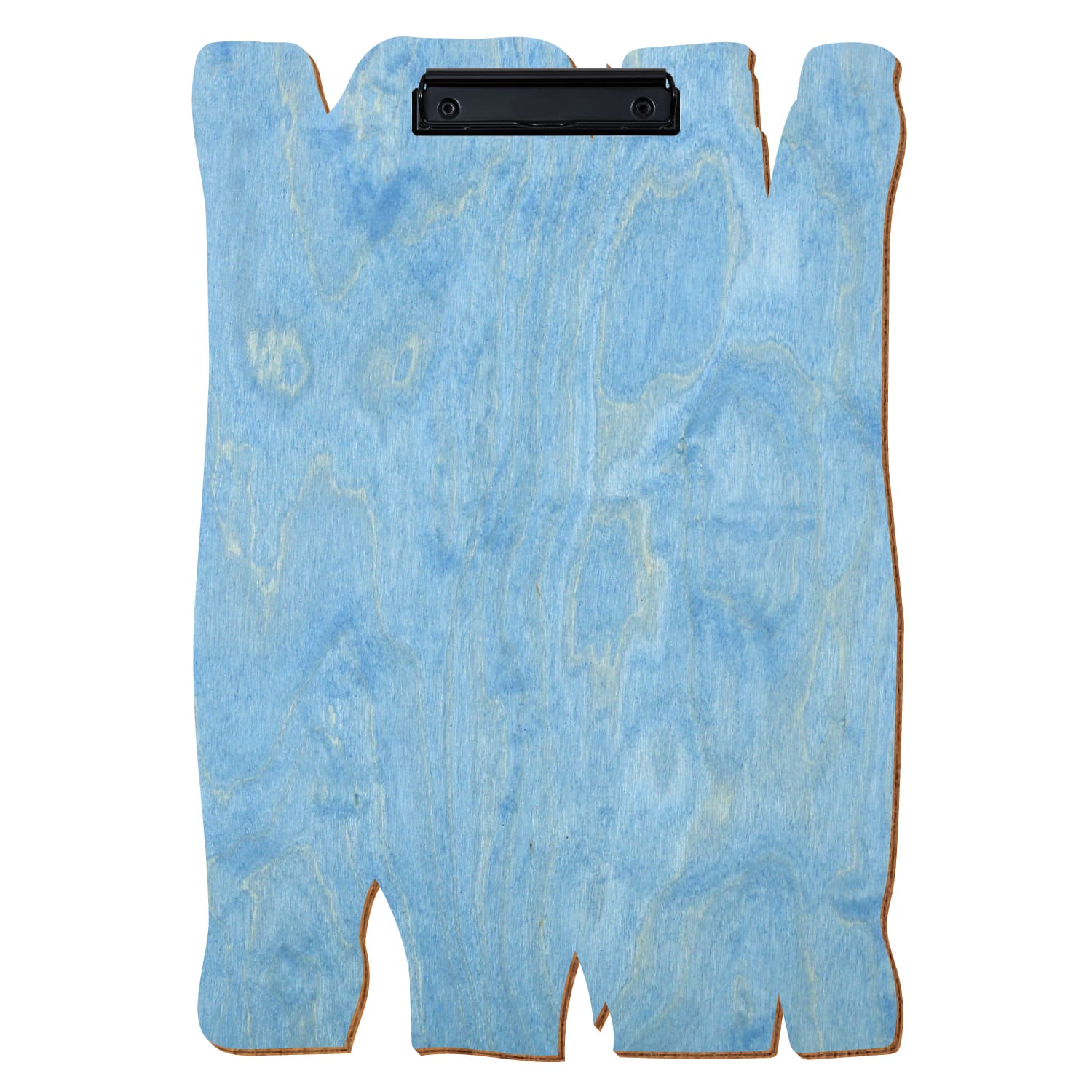 Klemmbrett Holzbrettform Hellblau A3 hochkant Bügelklemme schwarz