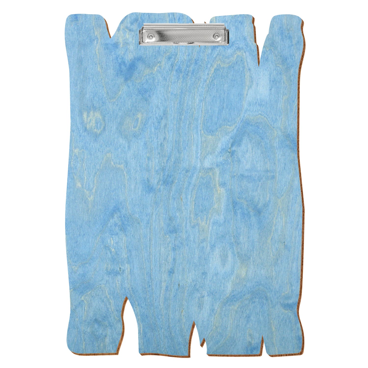 Klemmbrett Holzbrettform Hellblau A3 hochkant Bügelklemme silber carbon