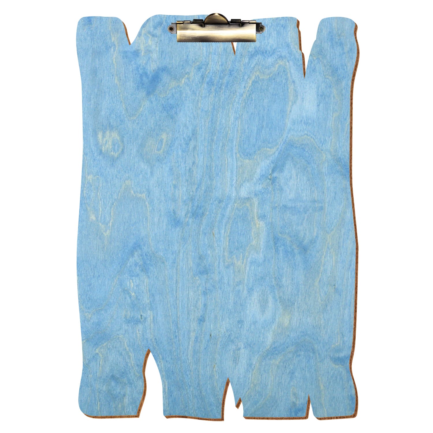 Klemmbrett Holzbrettform Hellblau A3 hochkant Zahnklemme antik