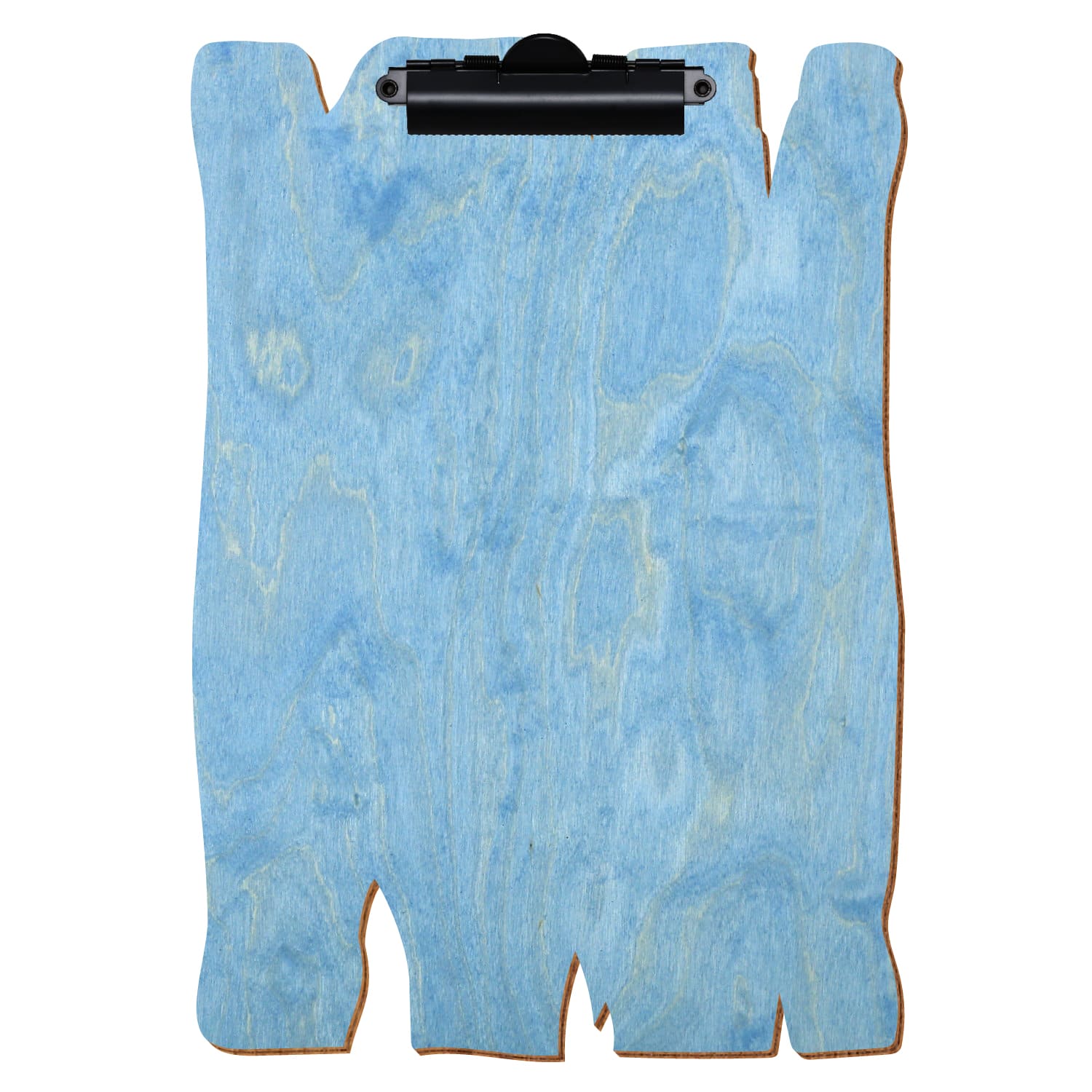 Klemmbrett Holzbrettform Hellblau A4 hochkant Zahnklemme schwarz