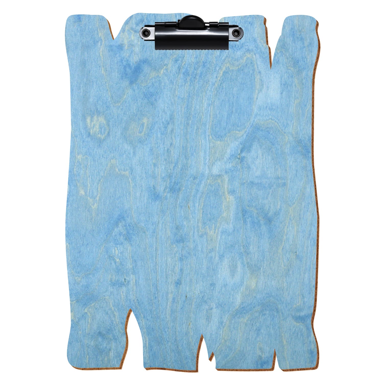 Klemmbrett Holzbrettform Hellblau A5 hochkant Zahnklemme schwarz