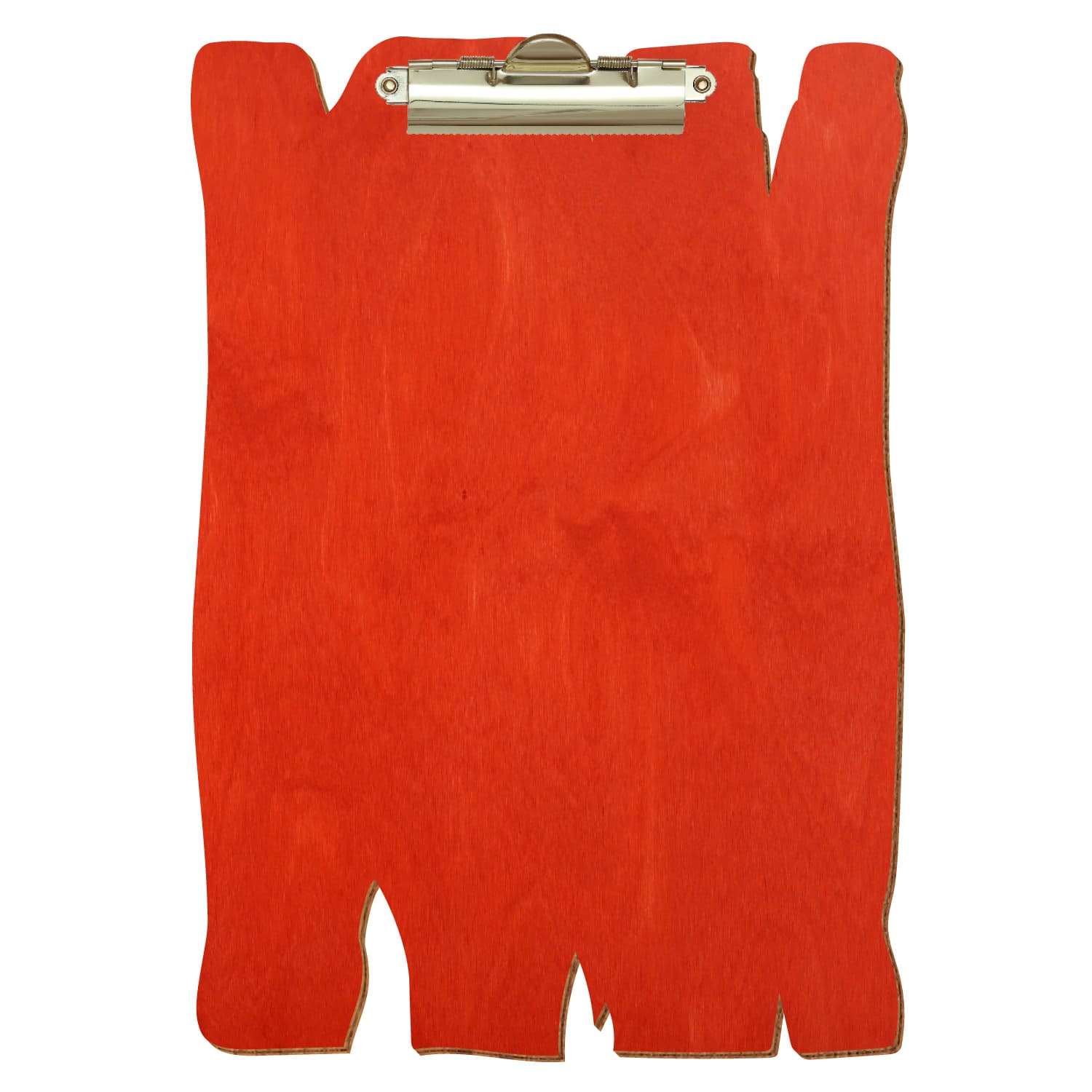 Klemmbrett Holzbrettform Scharlachrot A4 hochkant Zahnklemme gold