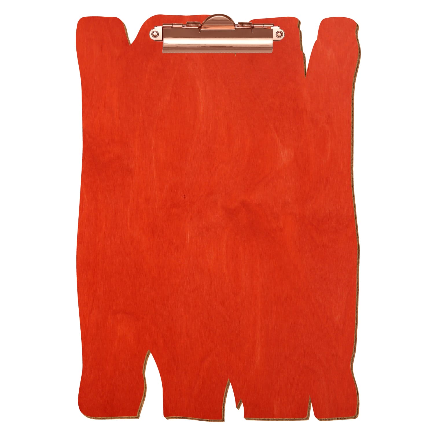 Klemmbrett Holzbrettform Scharlachrot A4 hochkant Zahnklemme roségold
