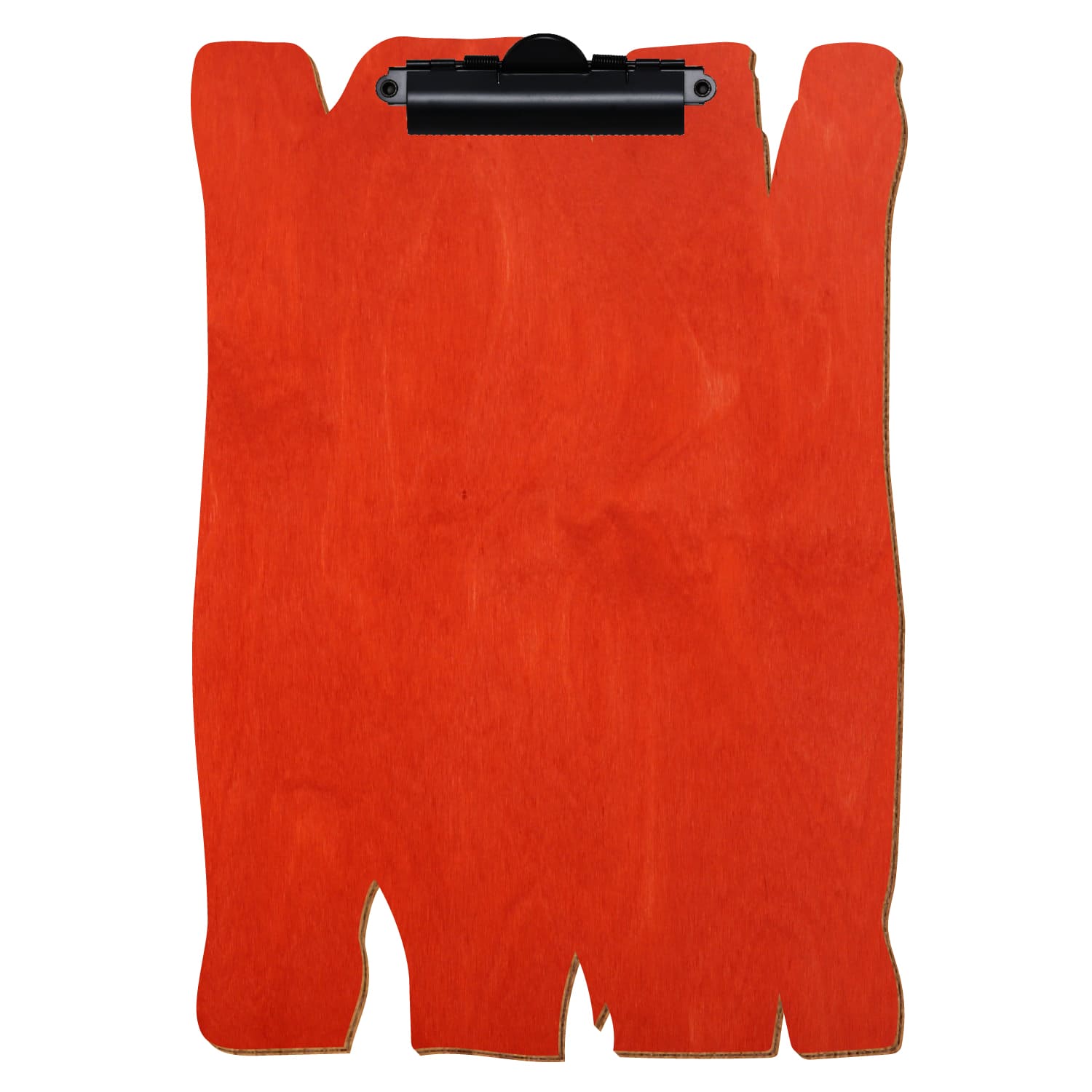 Klemmbrett Holzbrettform Scharlachrot A4 hochkant Zahnklemme schwarz