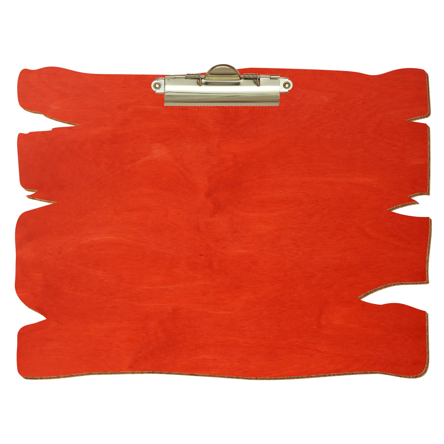 Klemmbrett Holzbrettform Scharlachrot A4 querkant Zahnklemme gold
