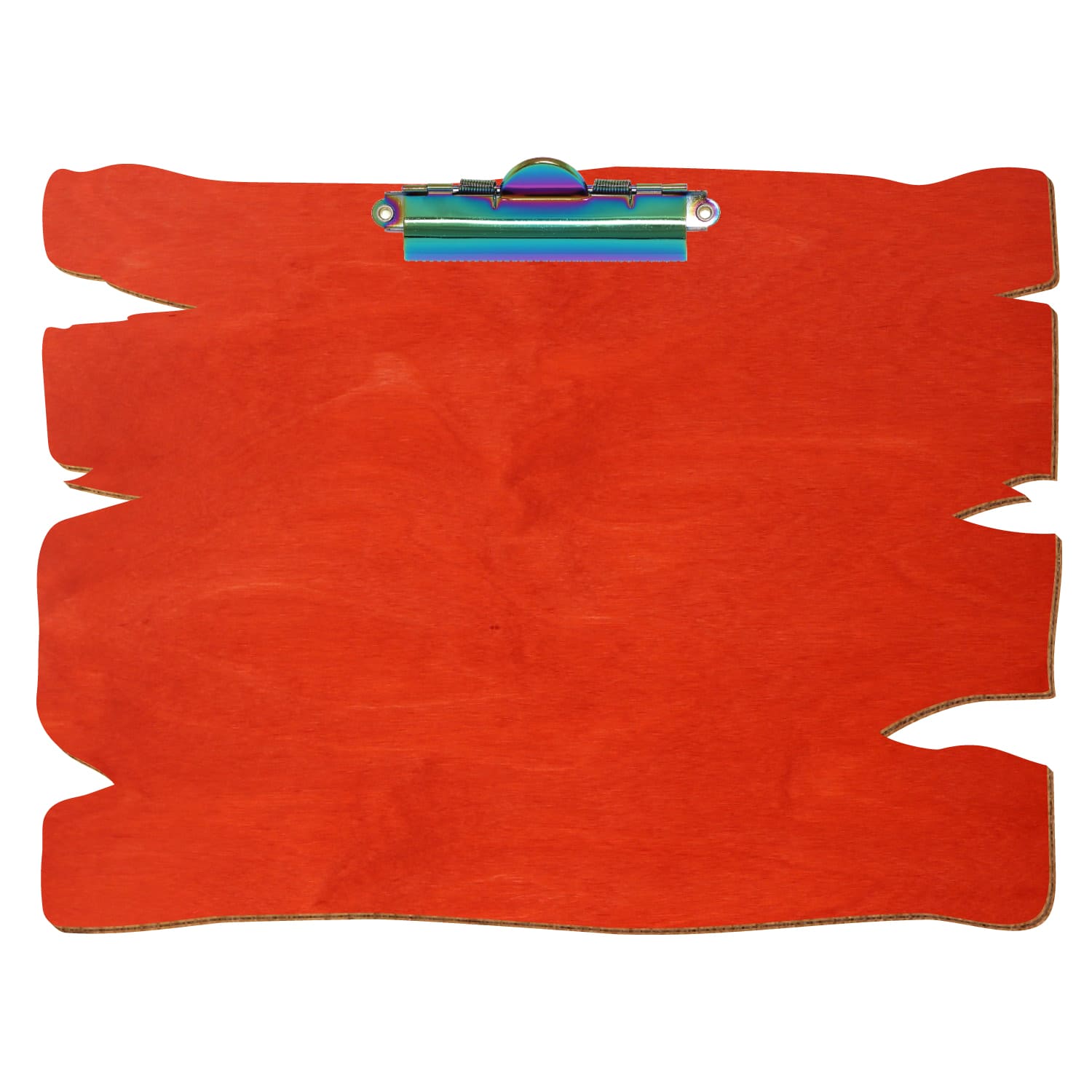 Klemmbrett Holzbrettform Scharlachrot A4 querkant Zahnklemme Regenbogen