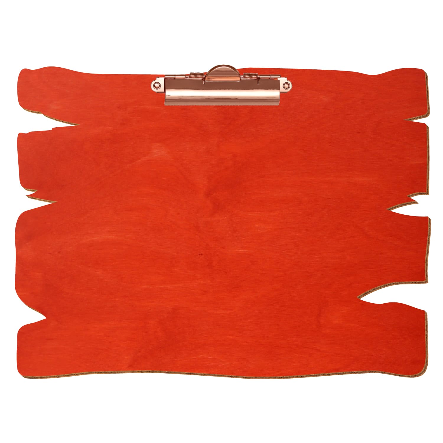 Klemmbrett Holzbrettform Scharlachrot A4 querkant Zahnklemme roségold