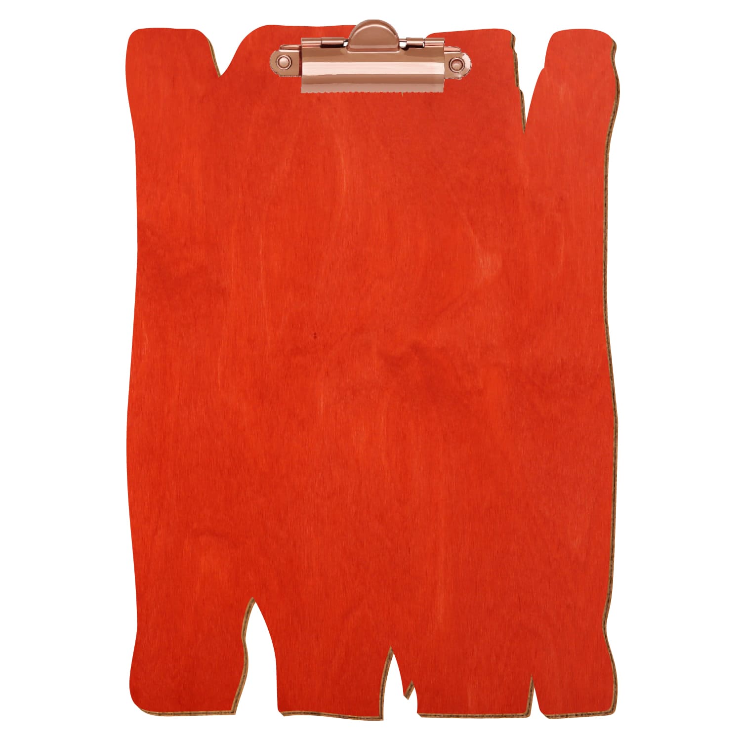 Klemmbrett Holzbrettform Scharlachrot A5 hochkant Zahnklemme roségold