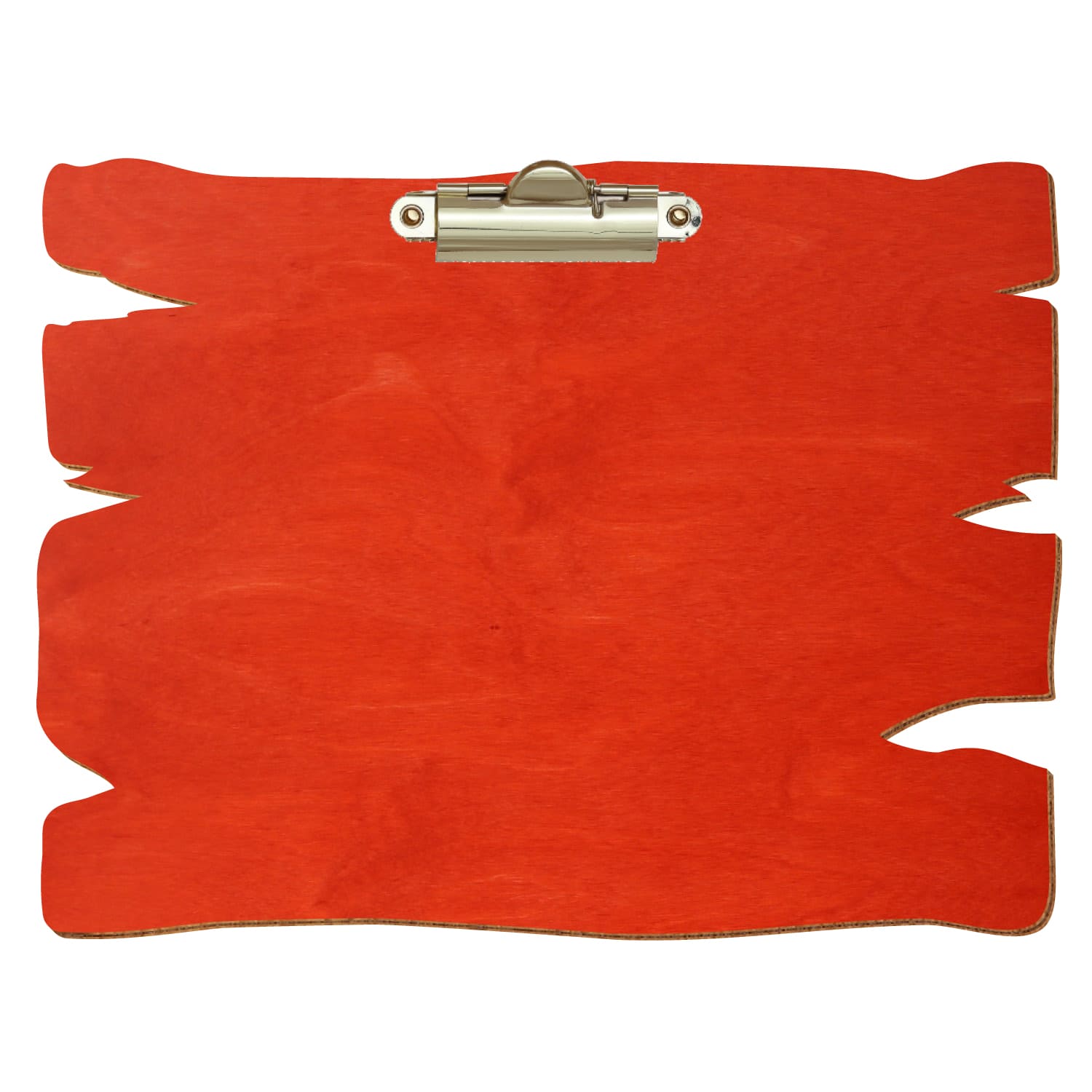 Klemmbrett Holzbrettform Scharlachrot A5 querkant Zahnklemme gold