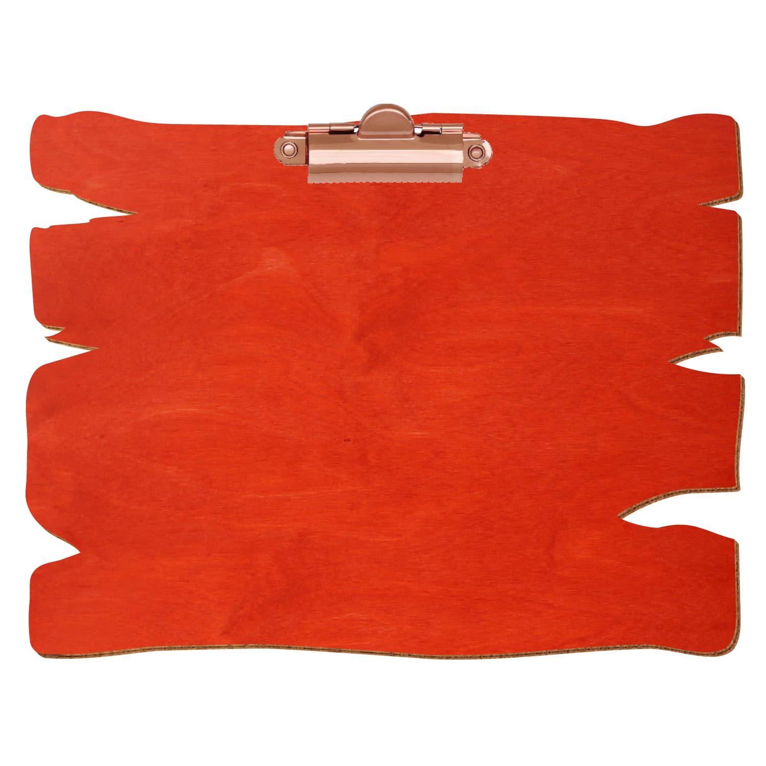 Klemmbrett Holzbrettform Scharlachrot A5 querkant Zahnklemme roségold