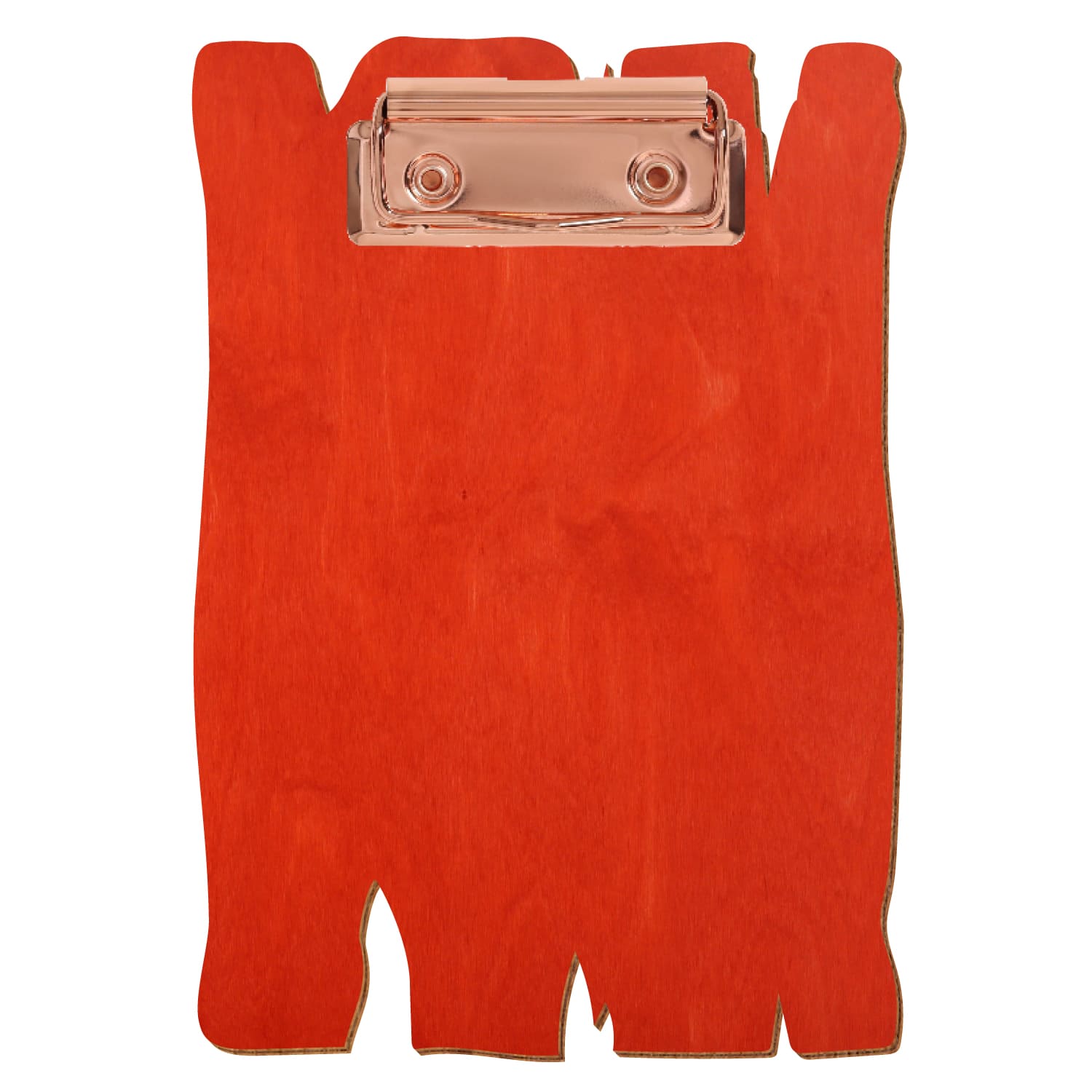 Klemmbrett Holzbrettform Scharlachrot A6 hochkant Bügelklemme roségold