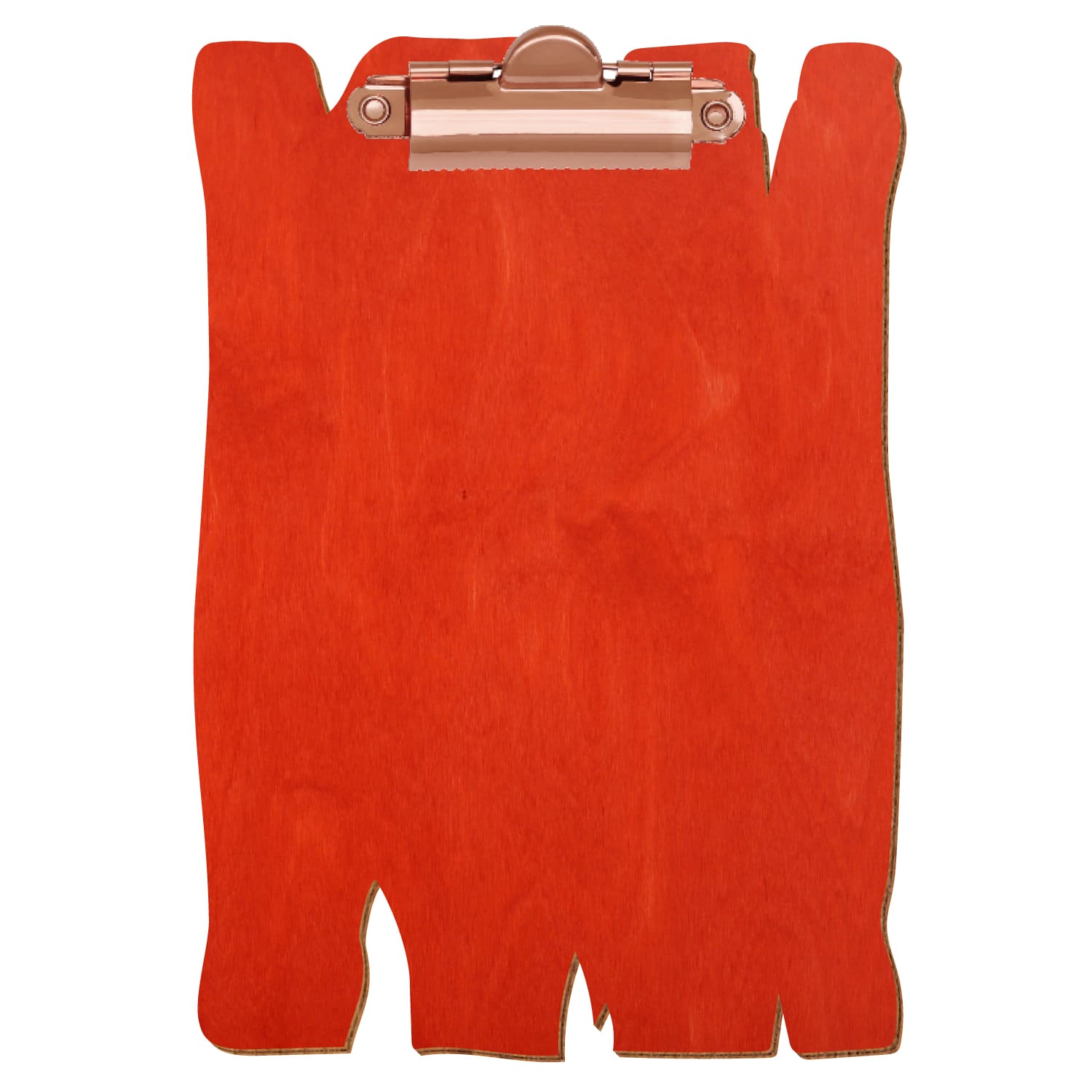 Klemmbrett Holzbrettform Scharlachrot A6 hochkant Zahnklemme roségold