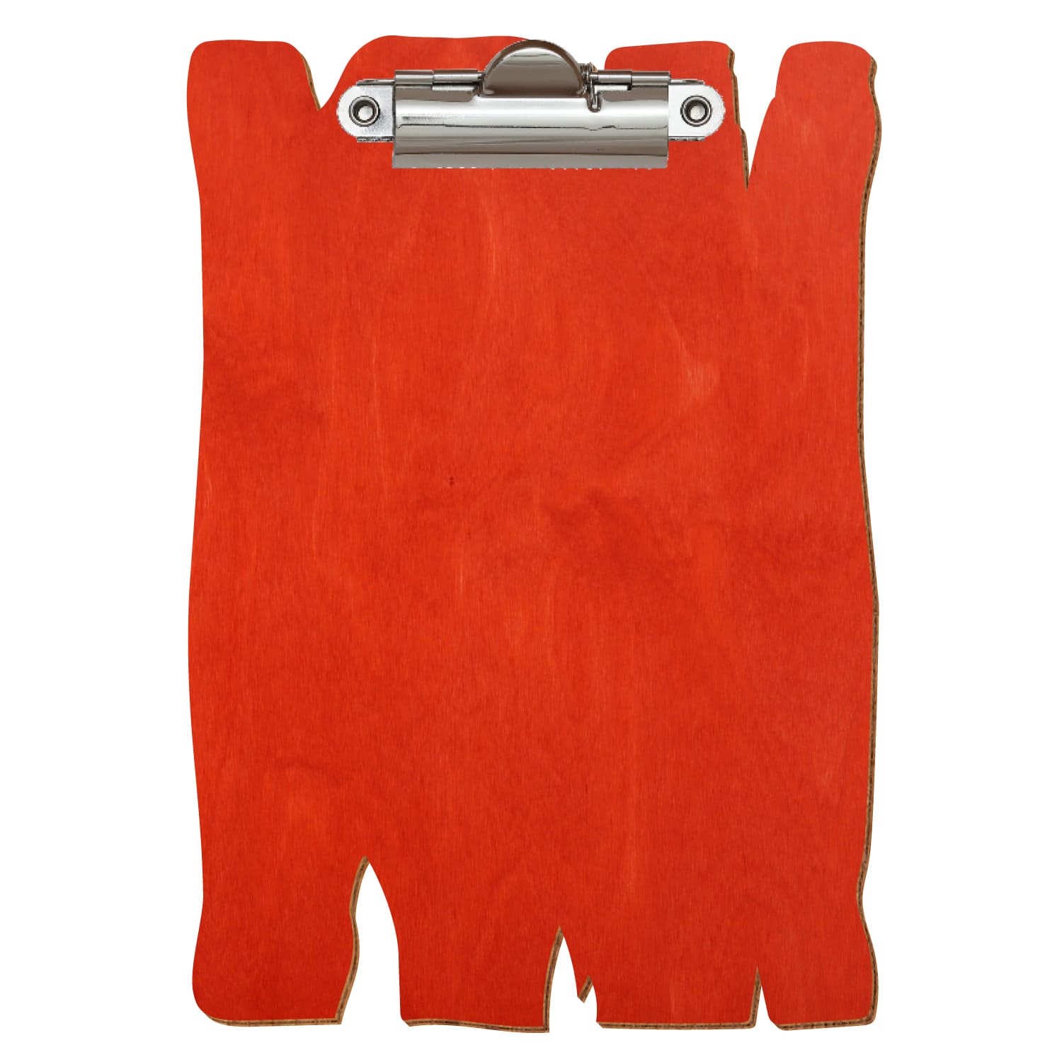 Klemmbrett Holzbrettform Scharlachrot A6 hochkant Zahnklemme silber