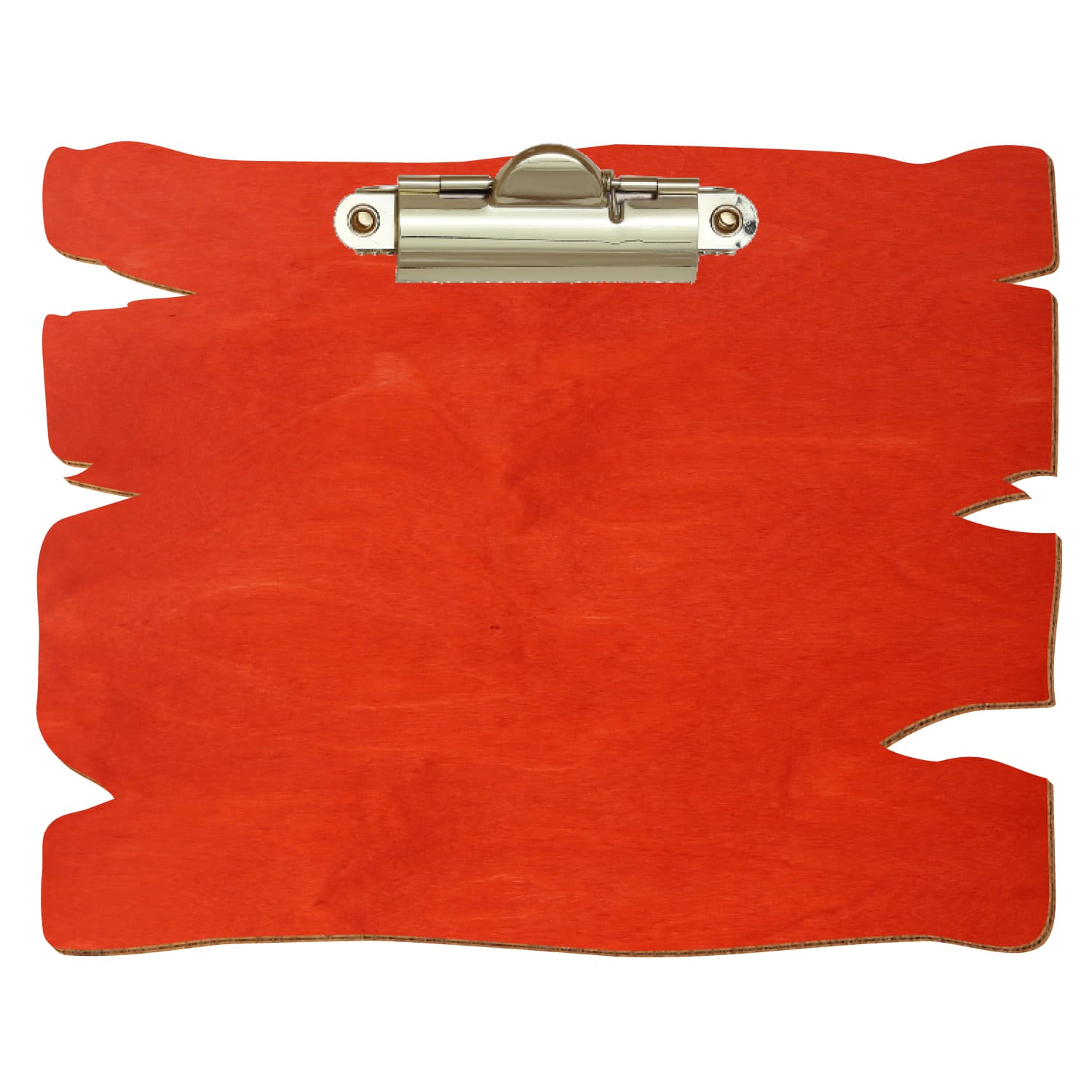 Klemmbrett Holzbrettform Scharlachrot A6 querkant Zahnklemme gold