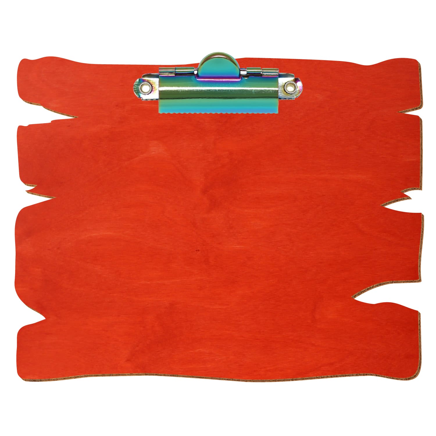 Klemmbrett Holzbrettform Scharlachrot A6 querkant Zahnklemme Regenbogen