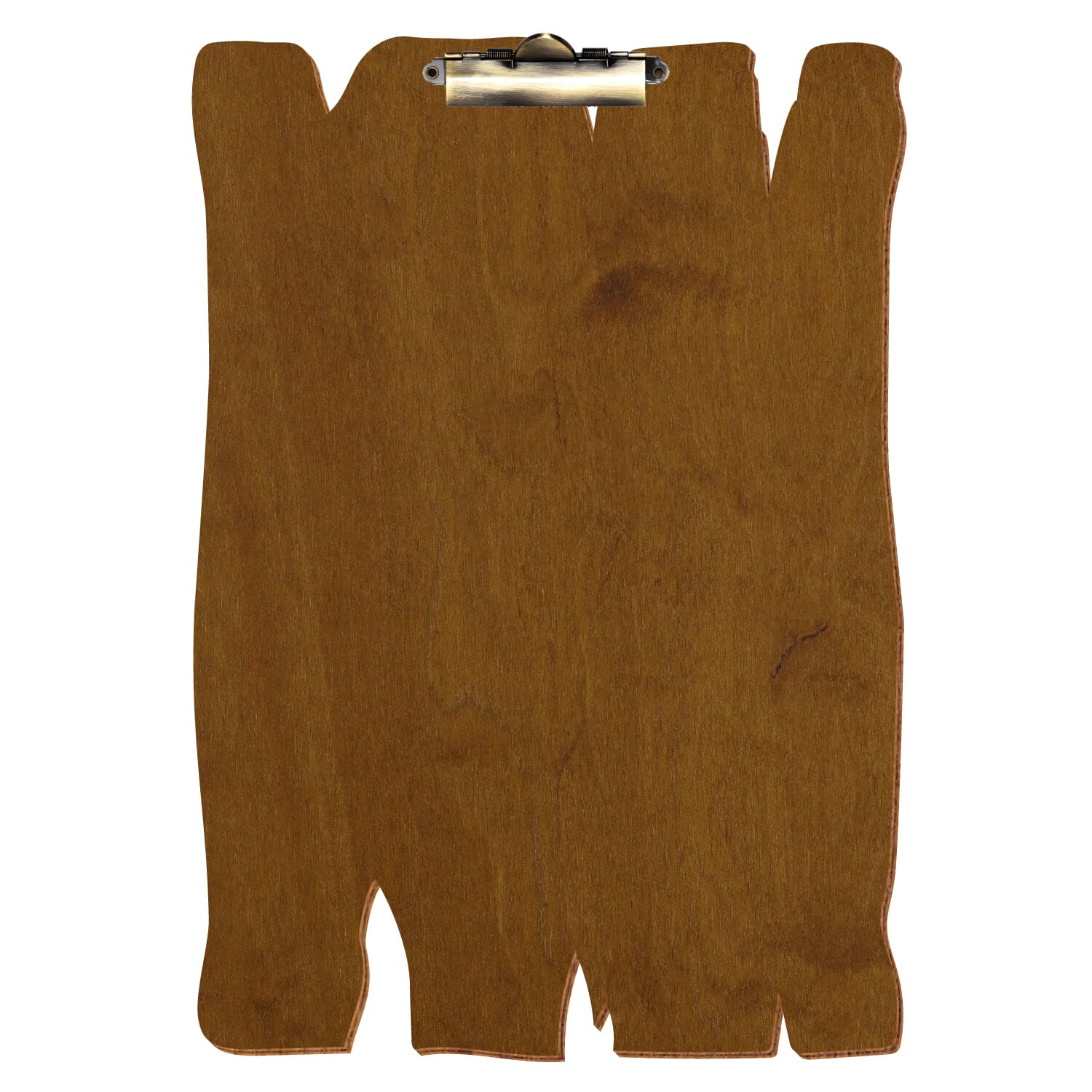 Klemmbrett Holzbrettform Teak A3 hochkant Zahnklemme antik