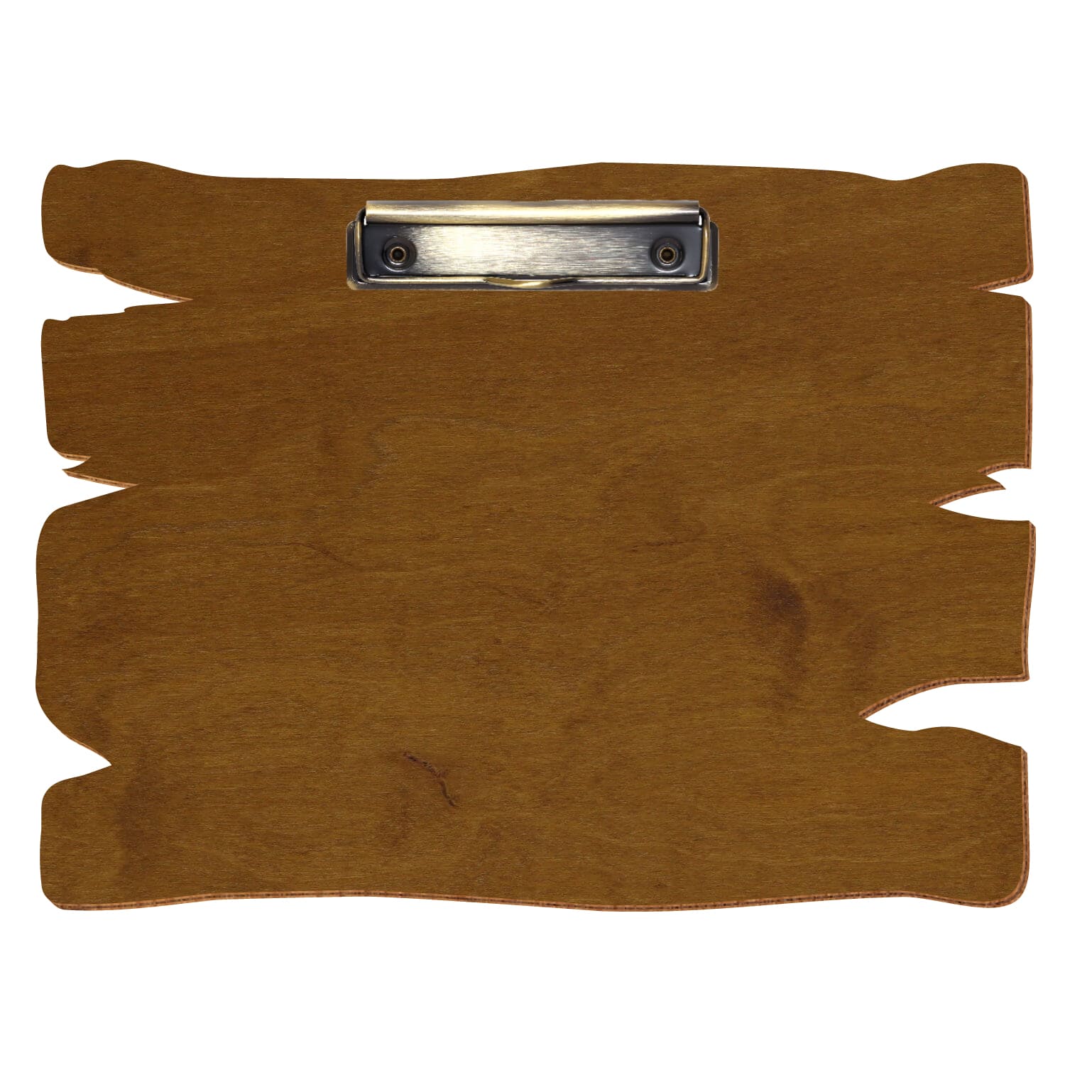 Klemmbrett Holzbrettform Teak A4 querkant Bügelklemme antik