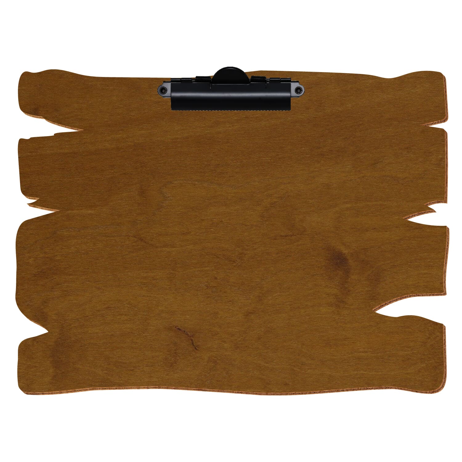 Klemmbrett Holzbrettform Teak A4 querkant Zahnklemme schwarz