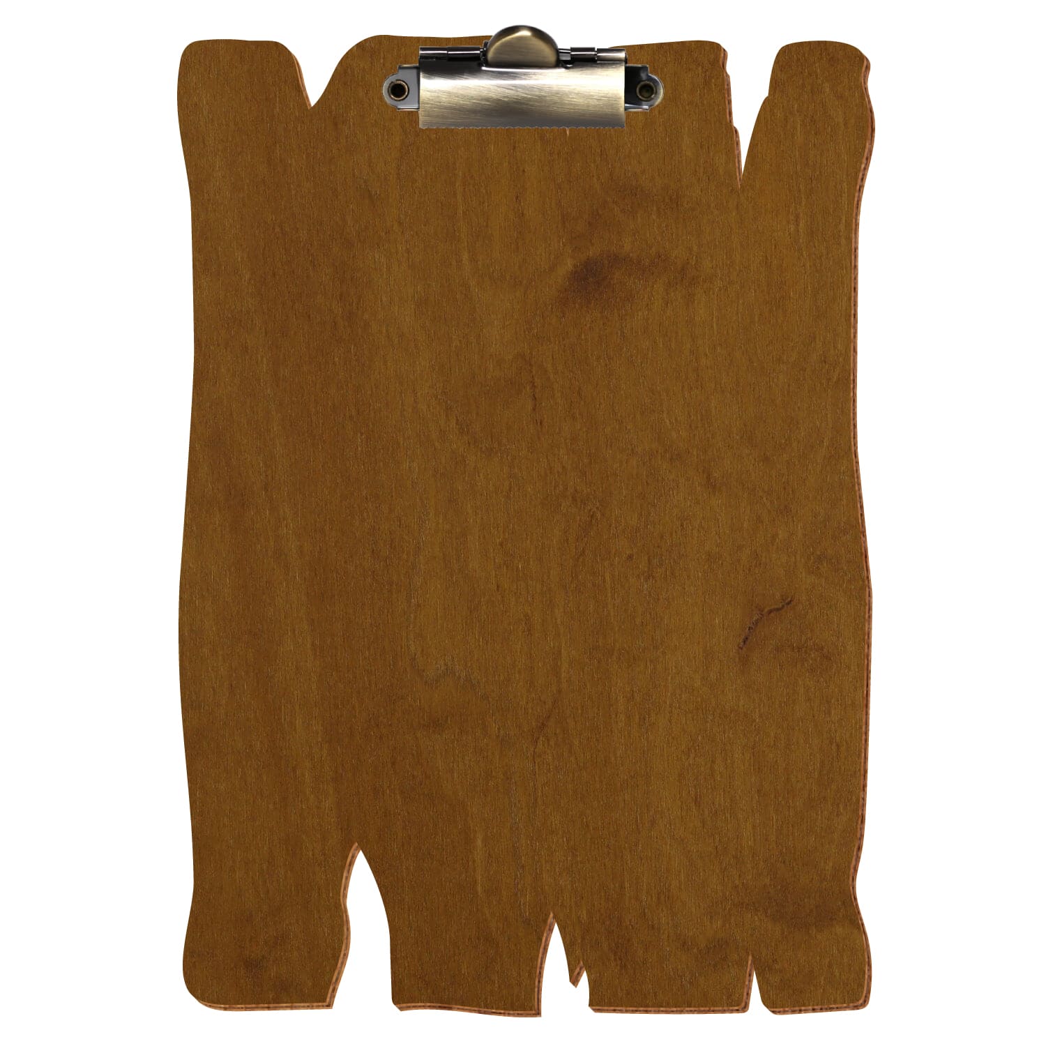 Klemmbrett Holzbrettform Teak A5 hochkant Zahnklemme antik