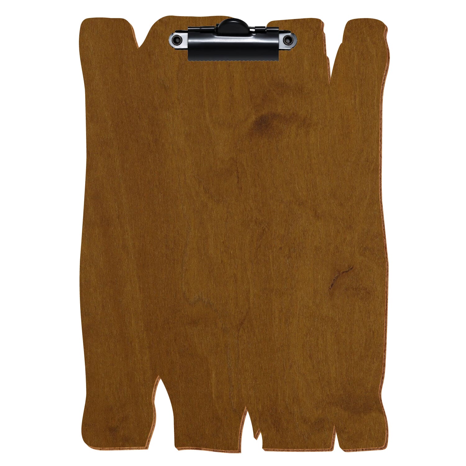 Klemmbrett Holzbrettform Teak A5 hochkant Zahnklemme schwarz