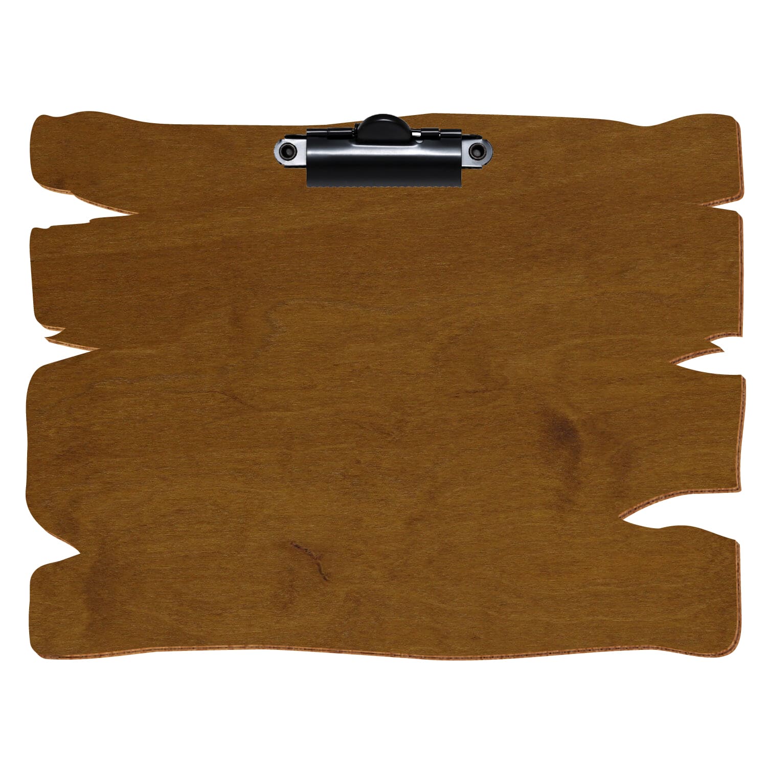 Klemmbrett Holzbrettform Teak A5 querkant Zahnklemme schwarz