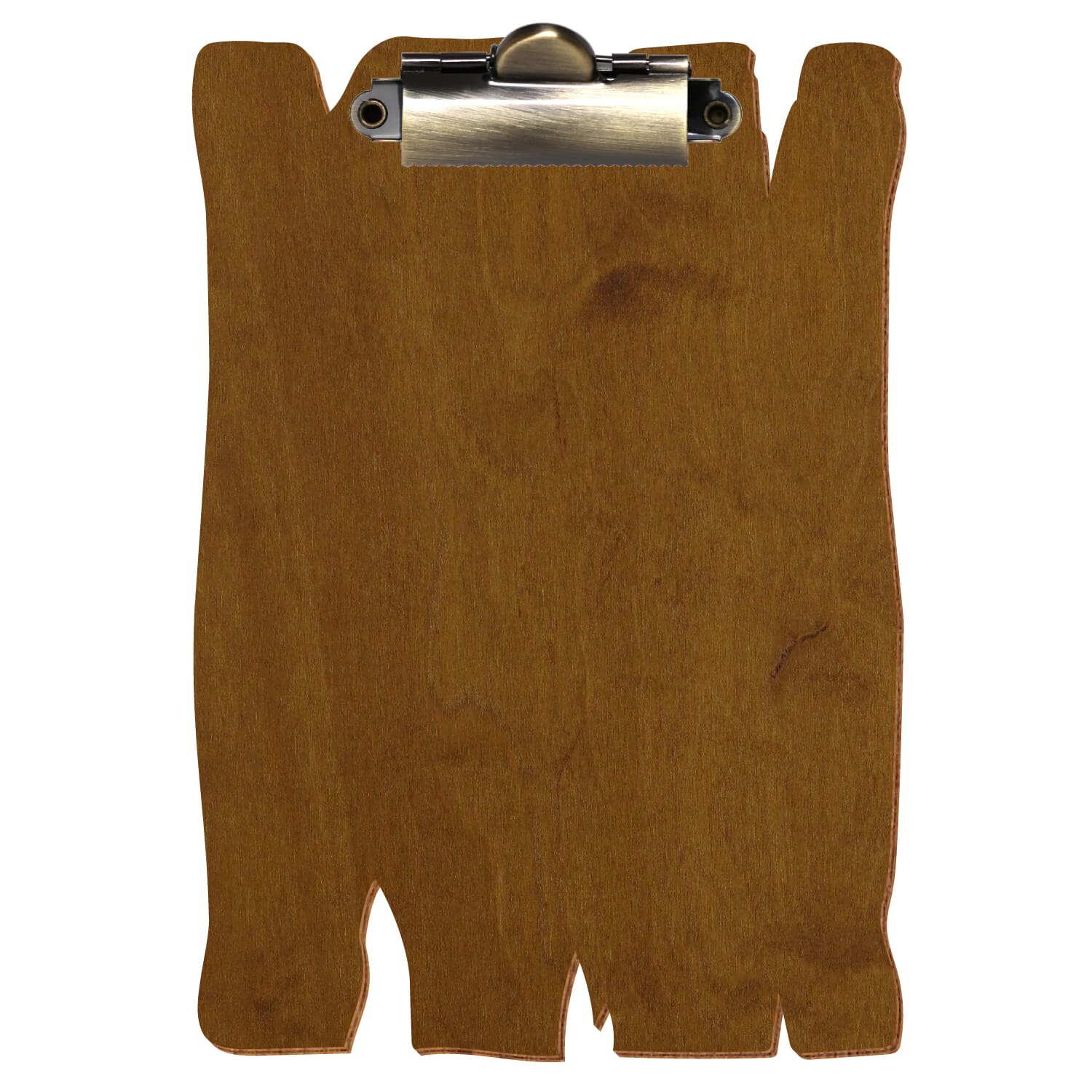 Klemmbrett Holzbrettform Teak A6 hochkant Zahnklemme antik