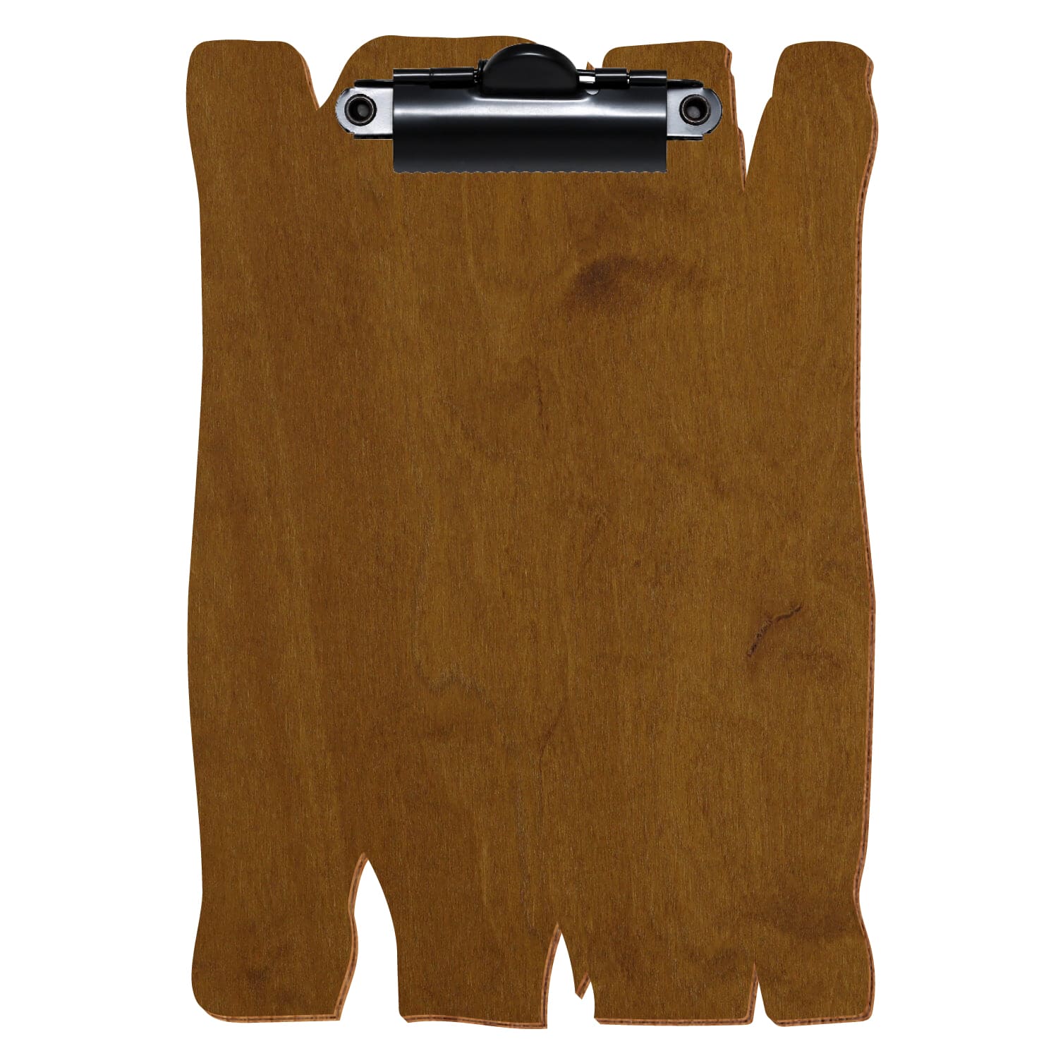 Klemmbrett Holzbrettform Teak A6 hochkant Zahnklemme schwarz