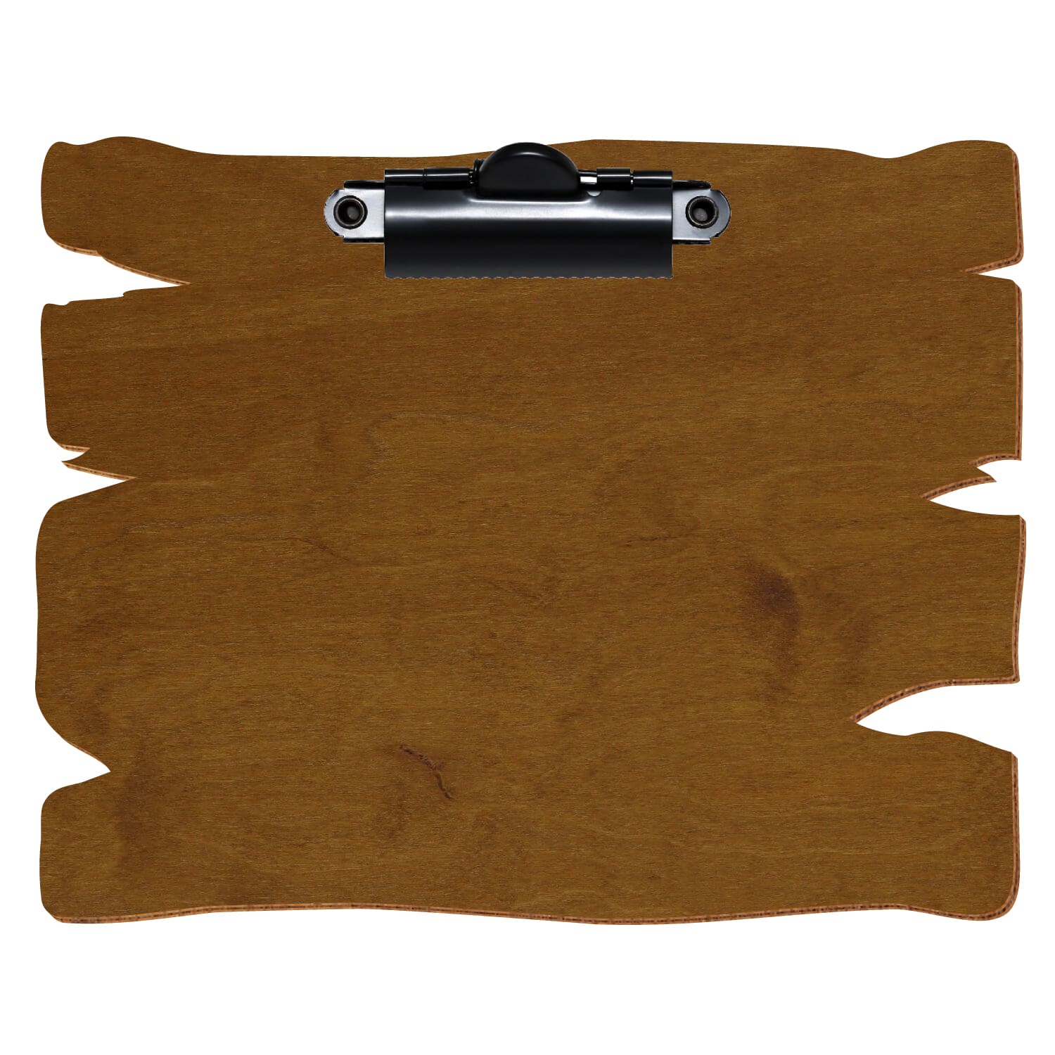Klemmbrett Holzbrettform Teak A6 querkant Zahnklemme schwarz