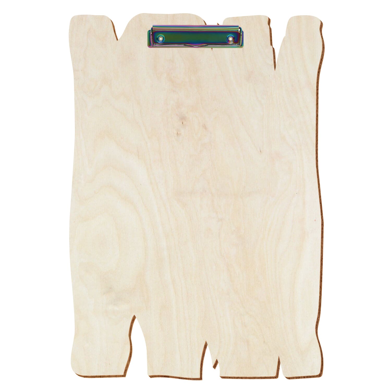 Klemmbrett Holzbrettform Birke natur A3 hochkant Bügelklemme Regenbogen