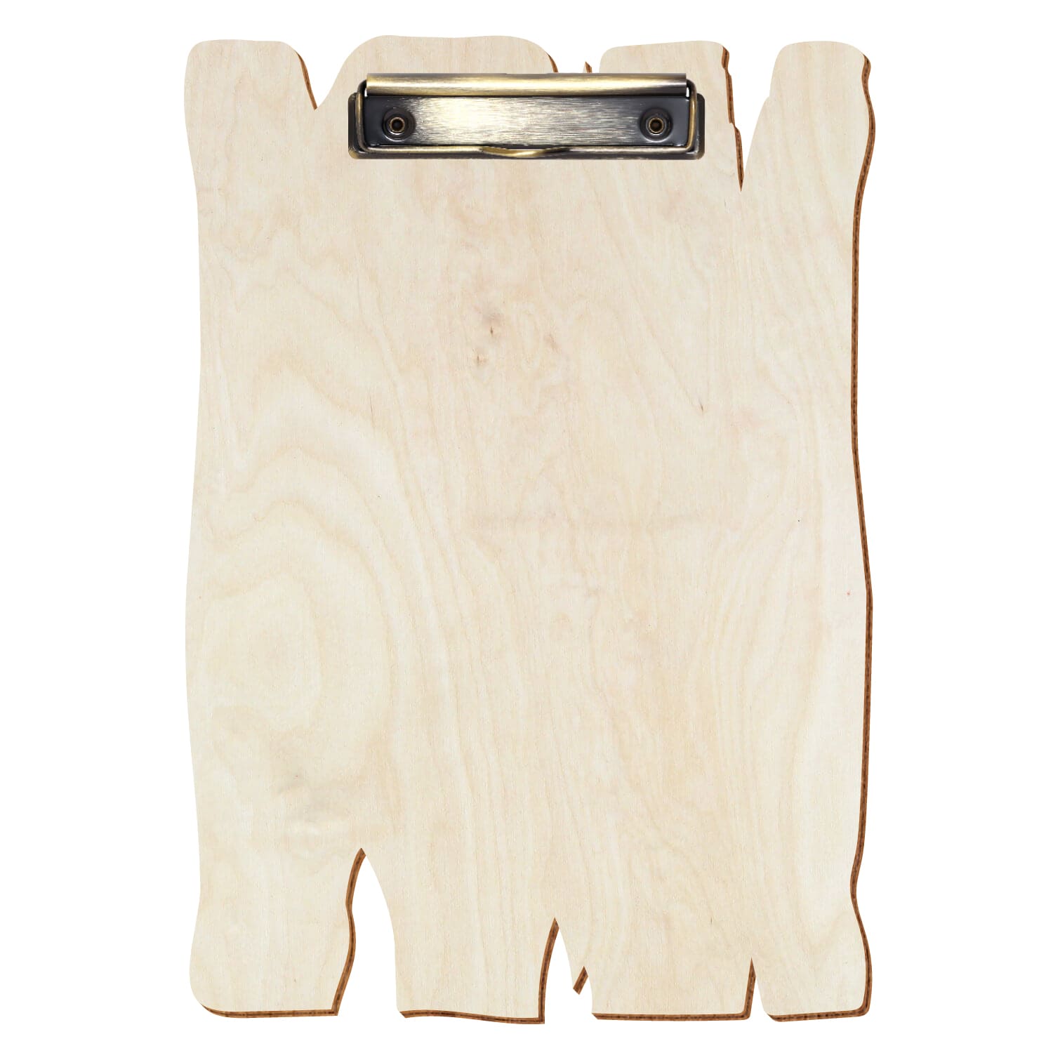Klemmbrett Holzbrettform Birke natur A4 hochkant Bügelklemme antik