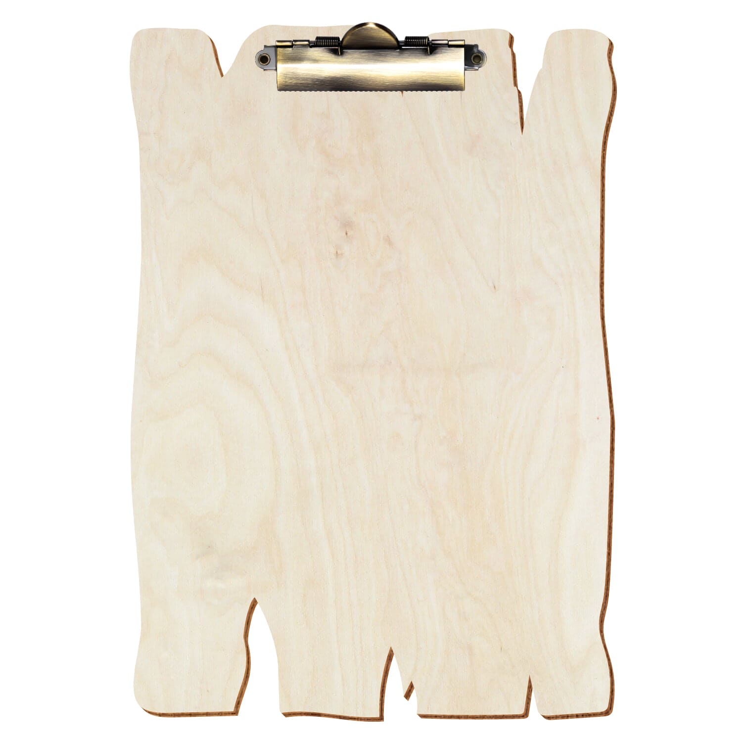Klemmbrett Holzbrettform Birke natur A4 hochkant Zahnklemme antik