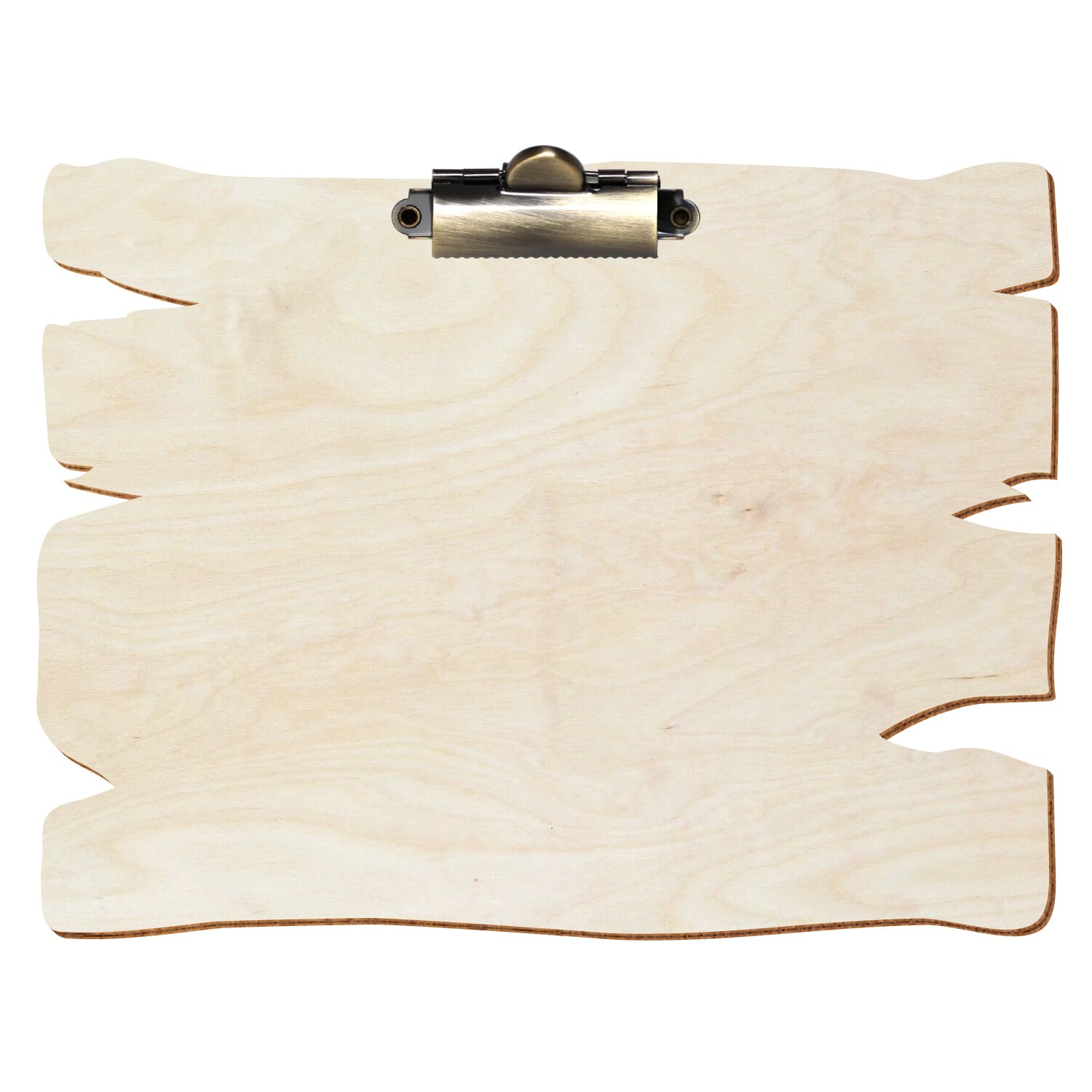 Klemmbrett Holzbrettform Birke natur A5 querkant Zahnklemme antik