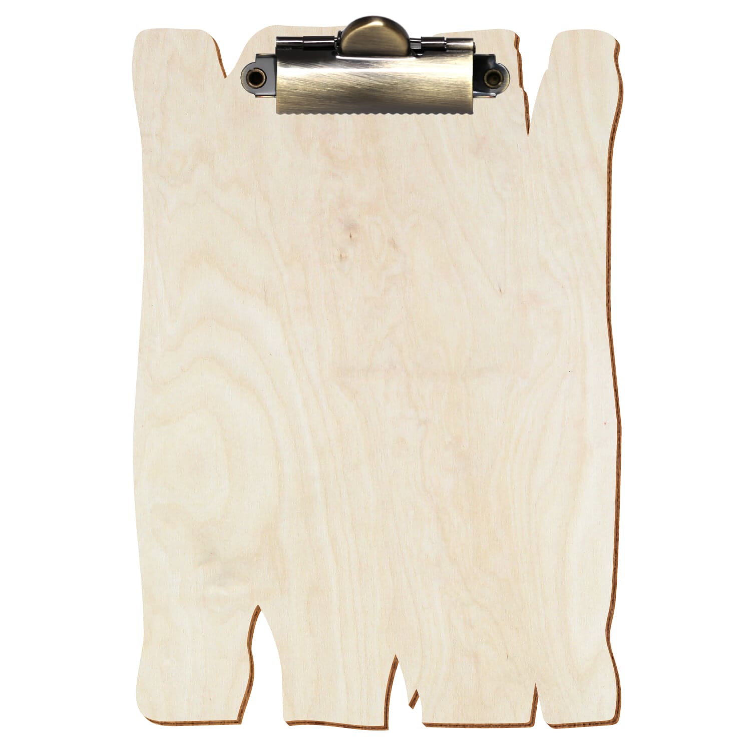 Klemmbrett Holzbrettform Birke natur A6 hochkant Zahnklemme antik