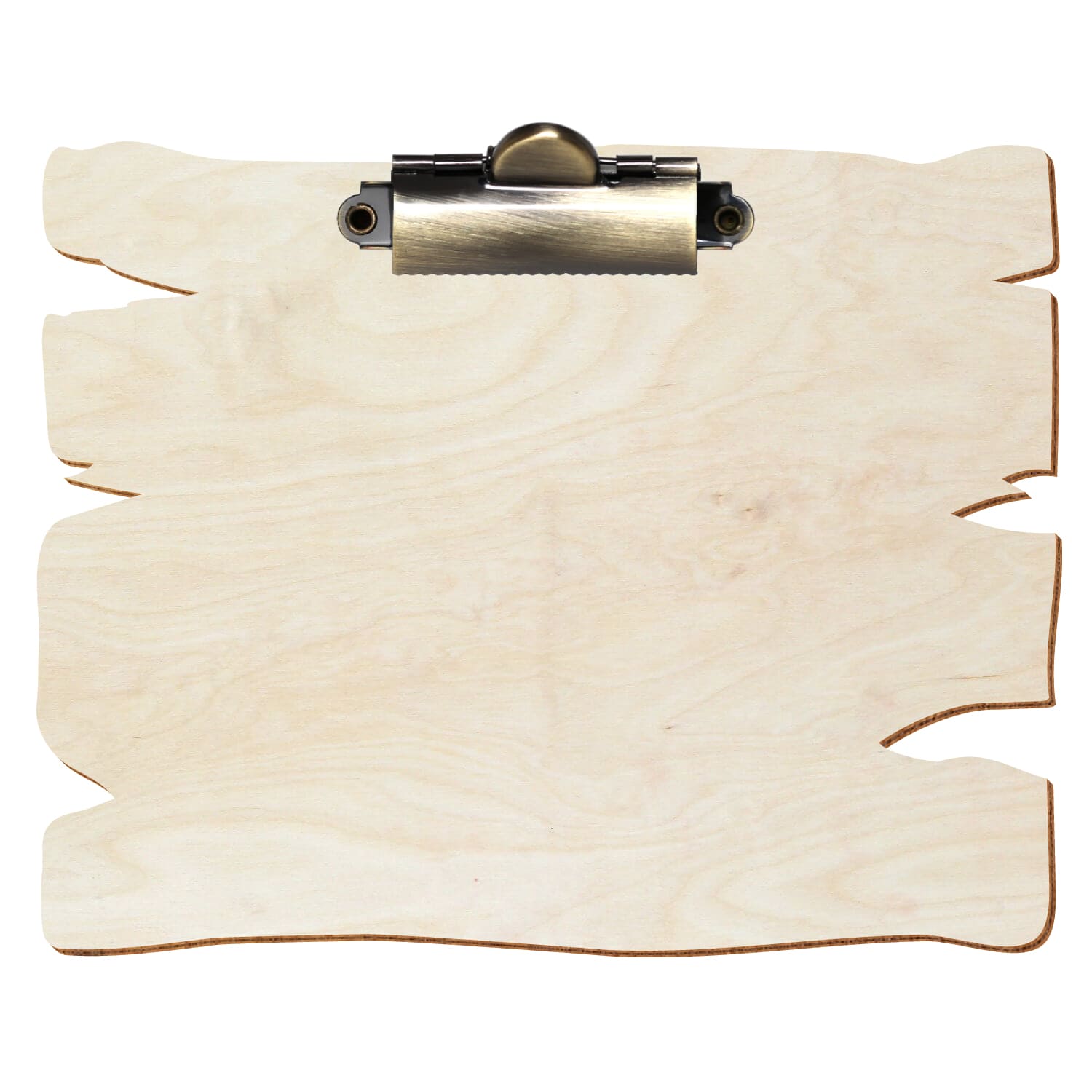 Klemmbrett Holzbrettform Birke natur A6 querkant Zahnklemme antik